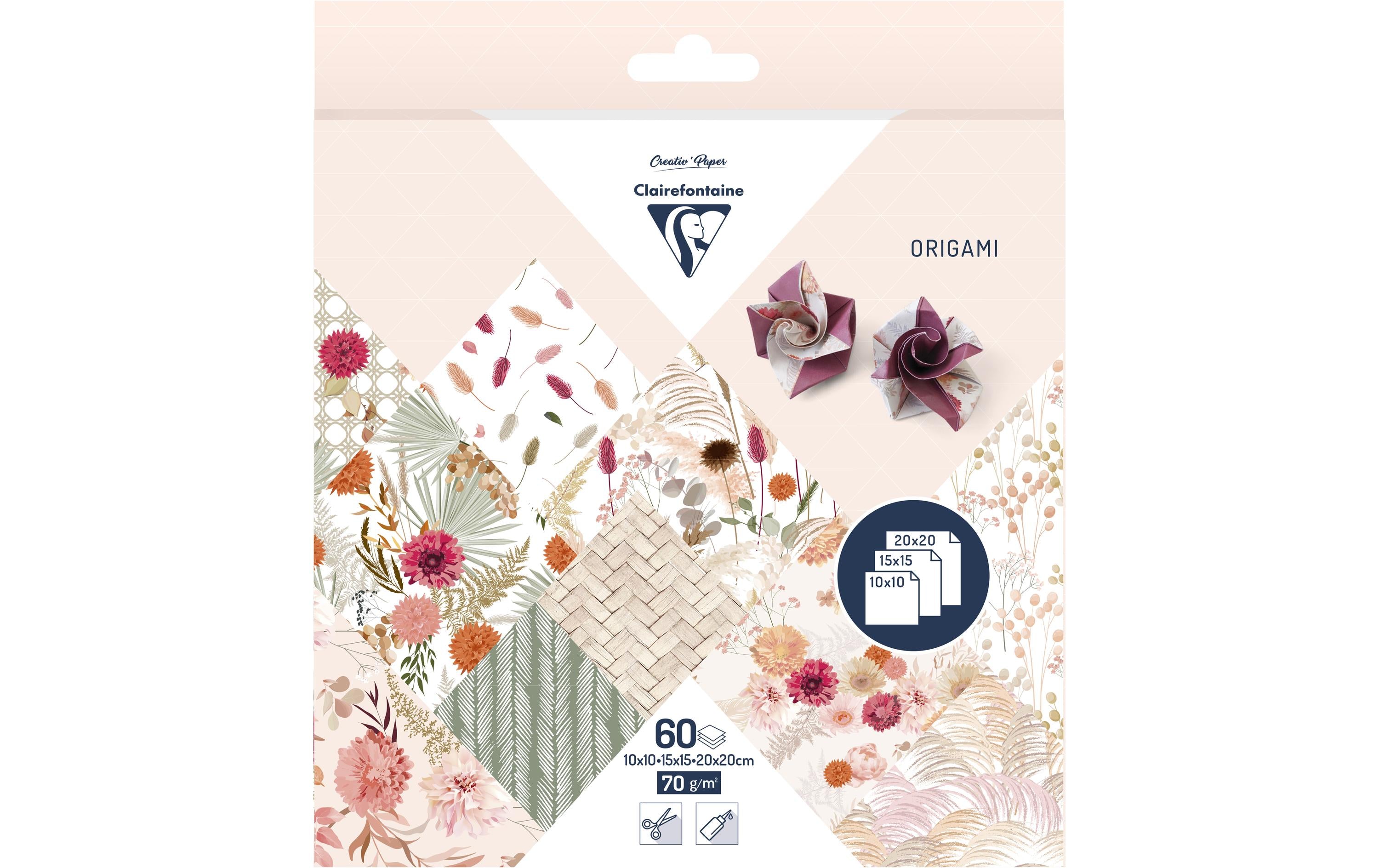 Clairefontaine Faltblätter Origami Trockenblumen 70 g/m², 60 Blatt