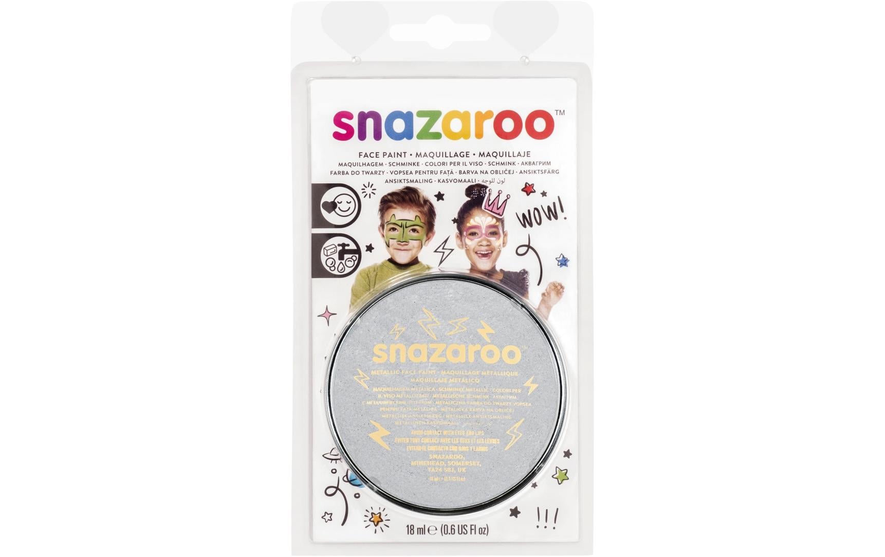 Snazaroo Schminkfarbe Blister 18 ml, Silber Metallic