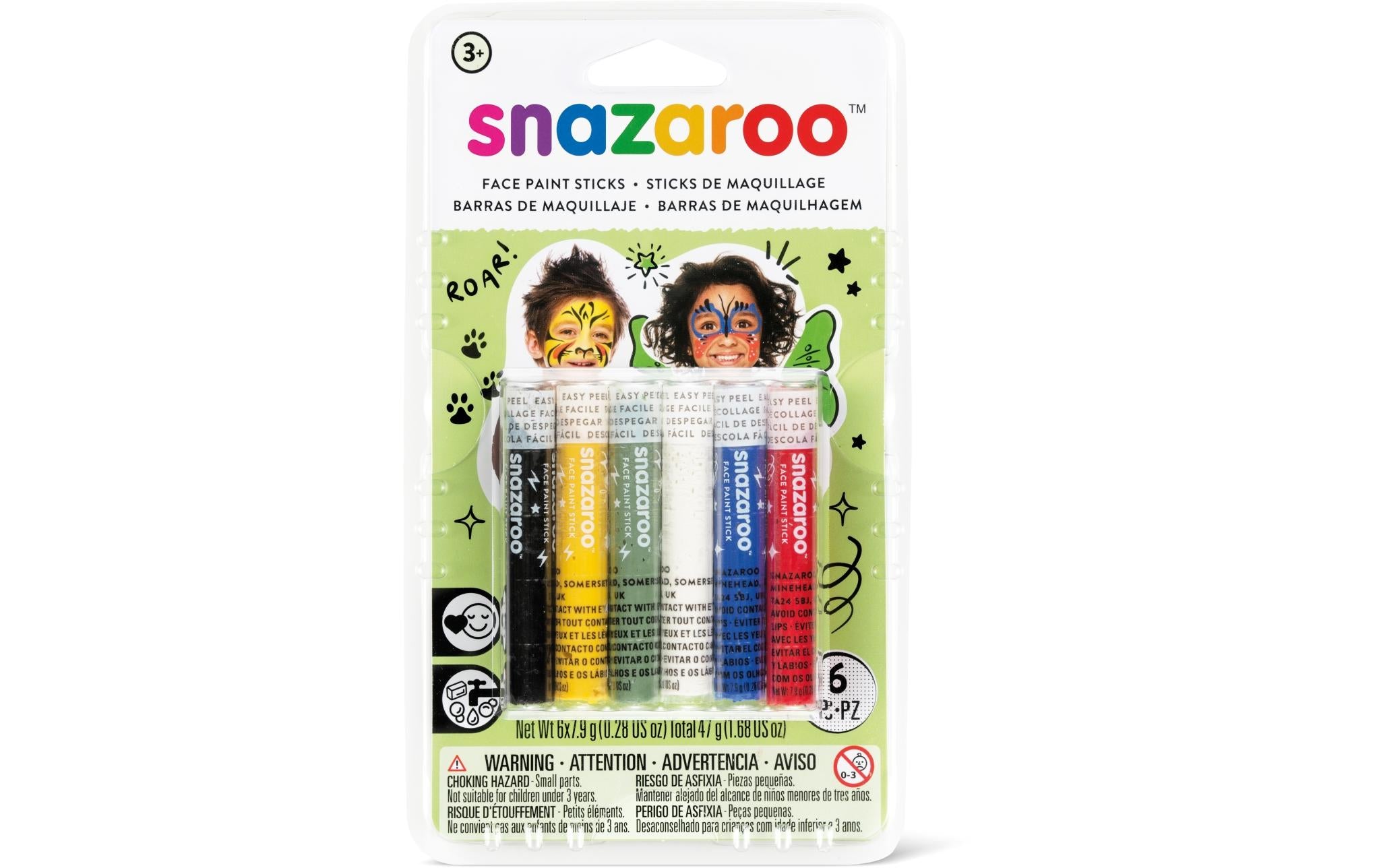 Snazaroo Zubehör Schminkstifte Gemischt, 6 Stück