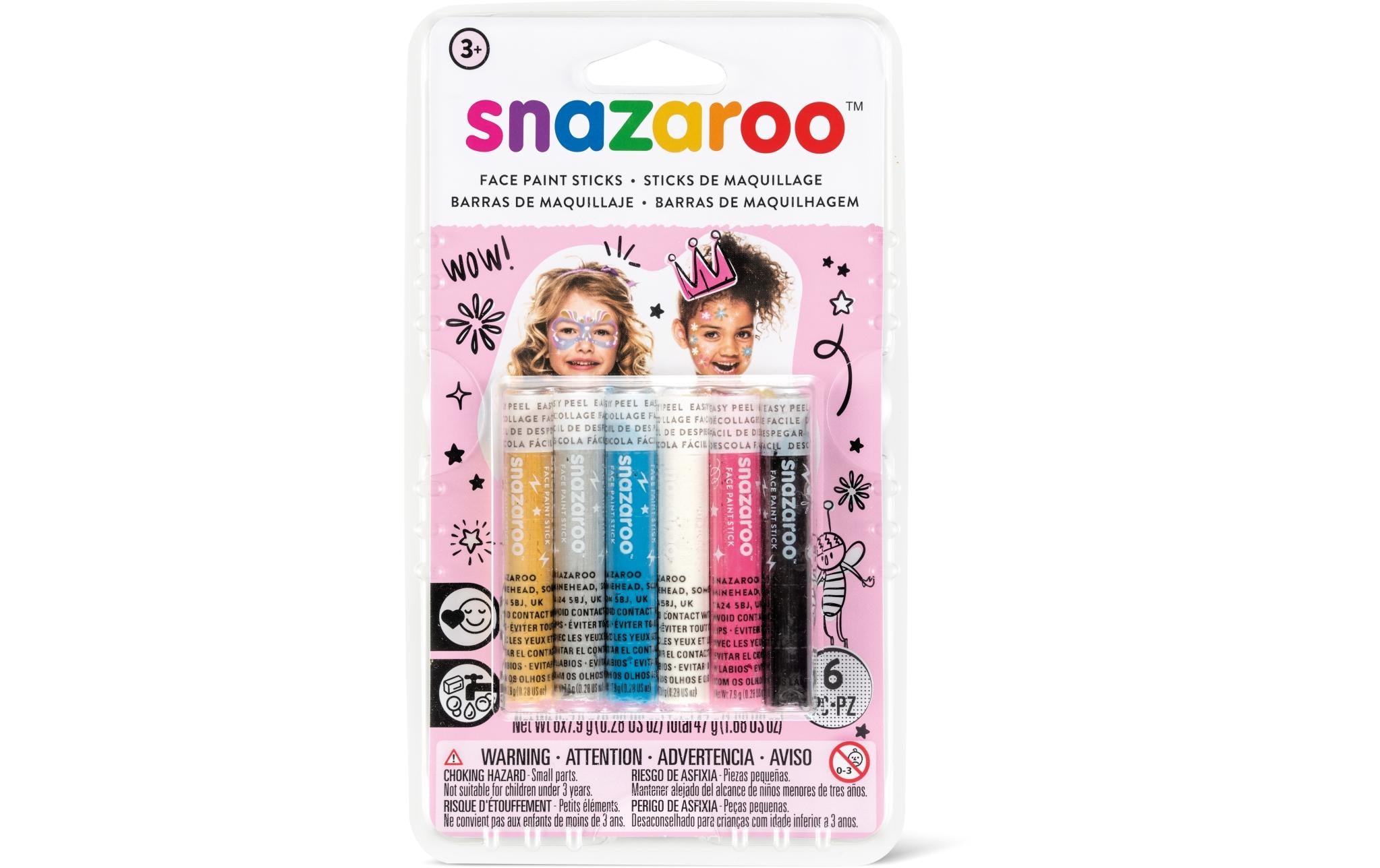 Snazaroo Zubehör Schminkstifte Mädchen, 6 Stück