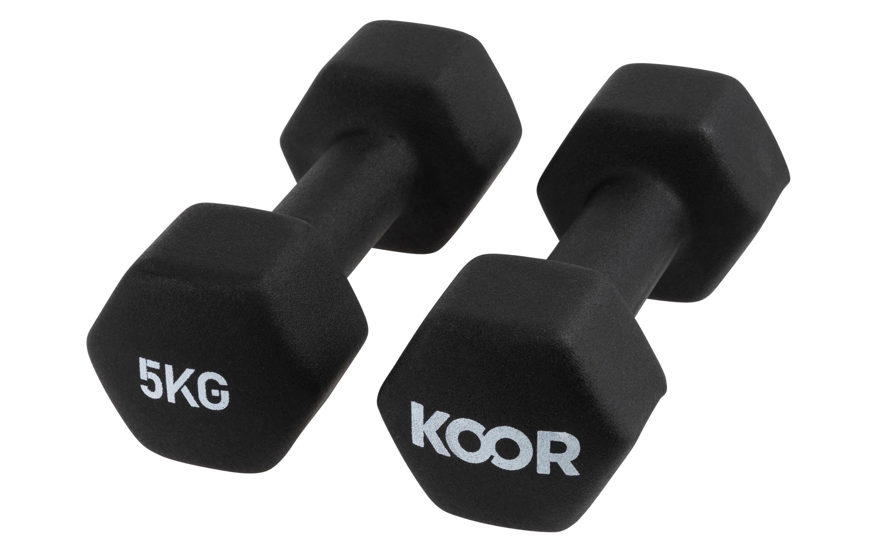 KOOR Kurzhantel-Set 5 kg, Schwarz