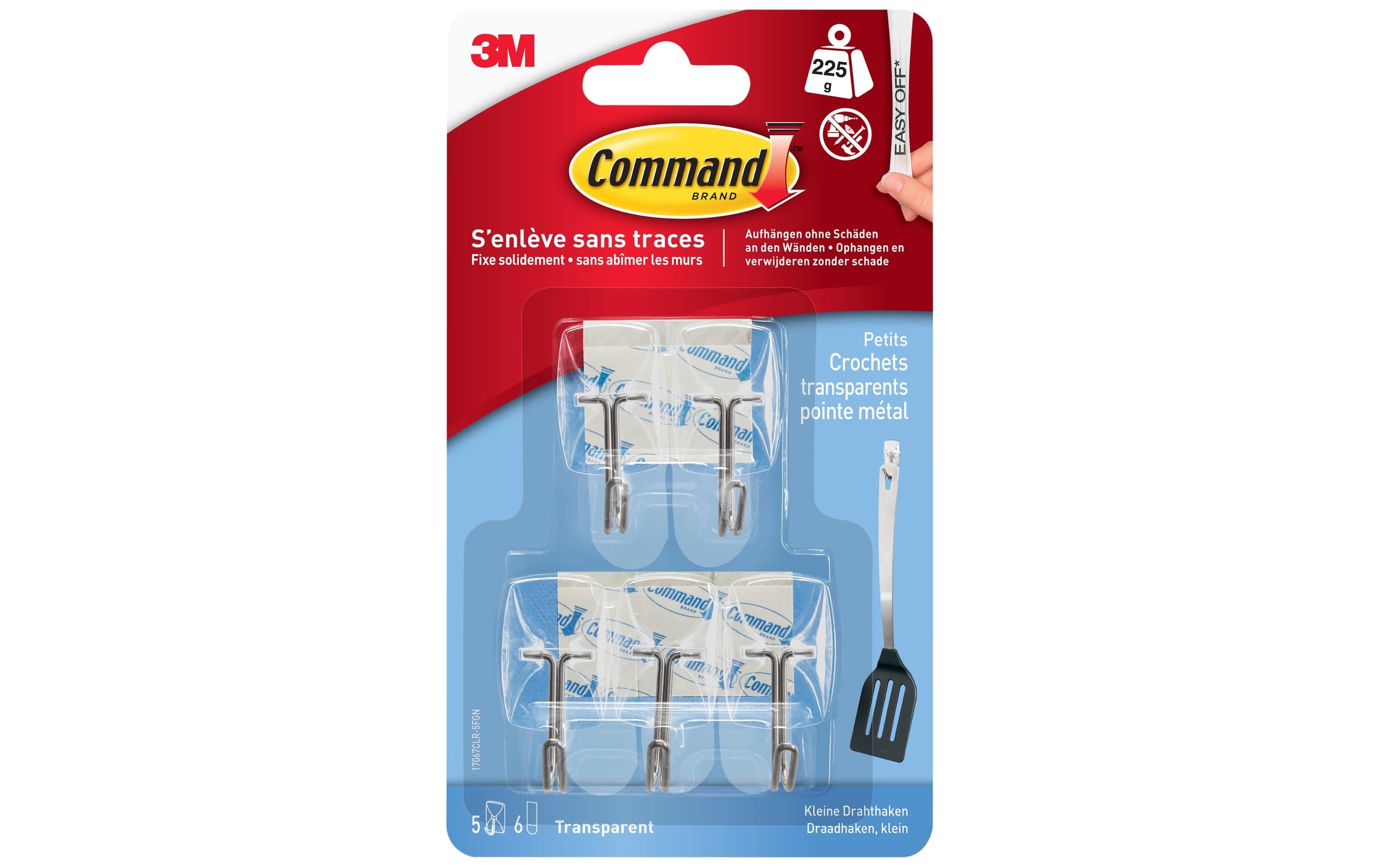 Command Klebehaken 0.225 kg, Transparent, 5 Stück