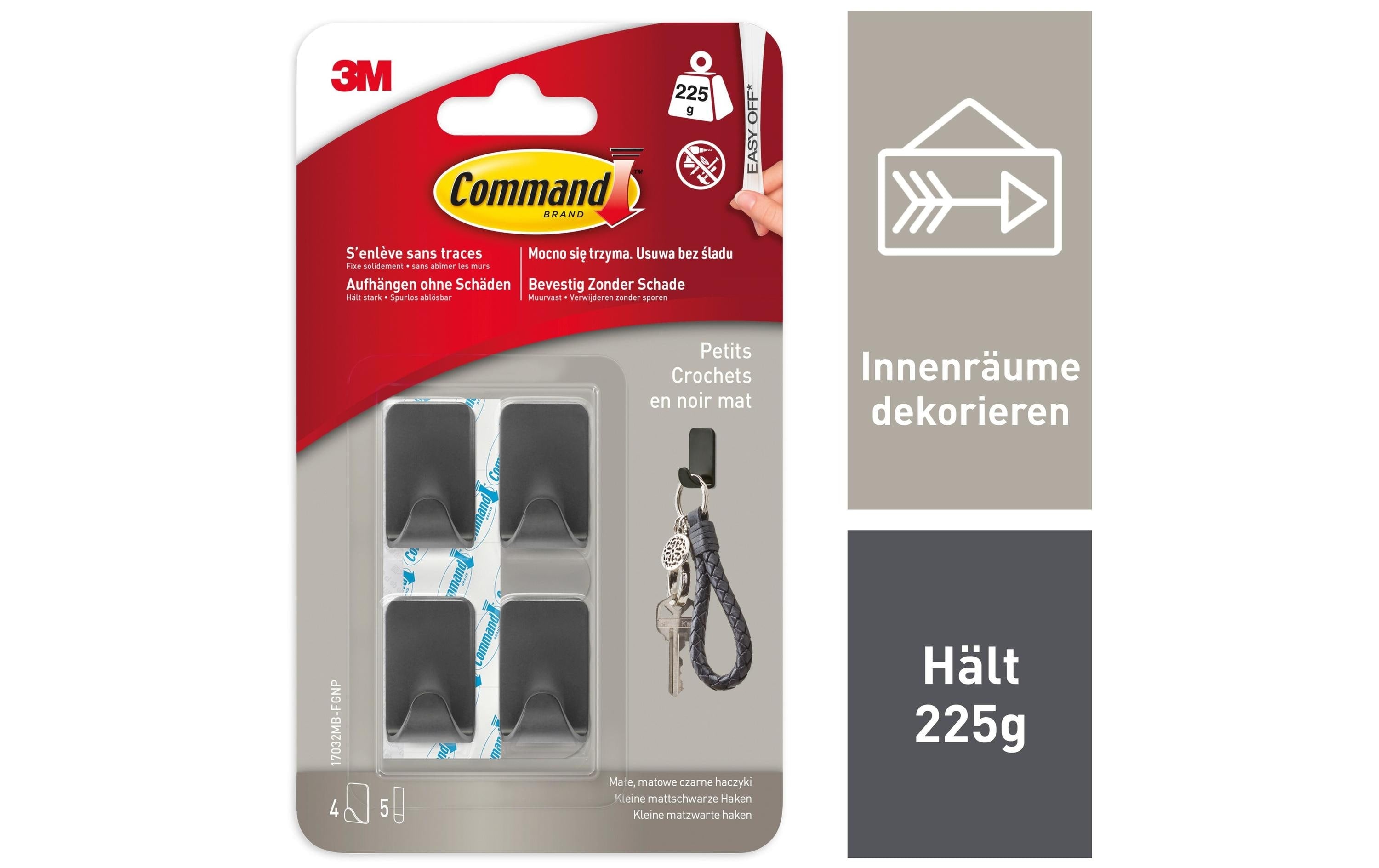 Command Klebehaken 0.225 kg, Schwarz