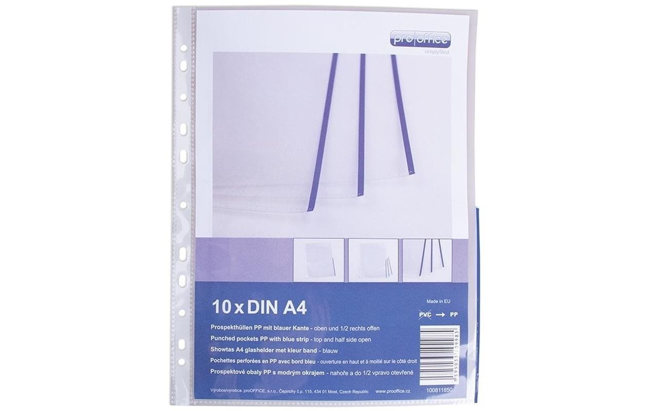 ProOffice Zeigetasche A4, Blau/Transparent, 10 Stück