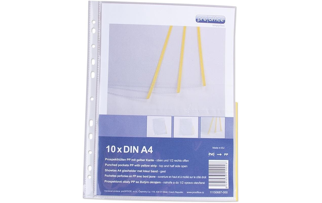 ProOffice Zeigetasche A4, Gelb/Transparent, 10 Stück