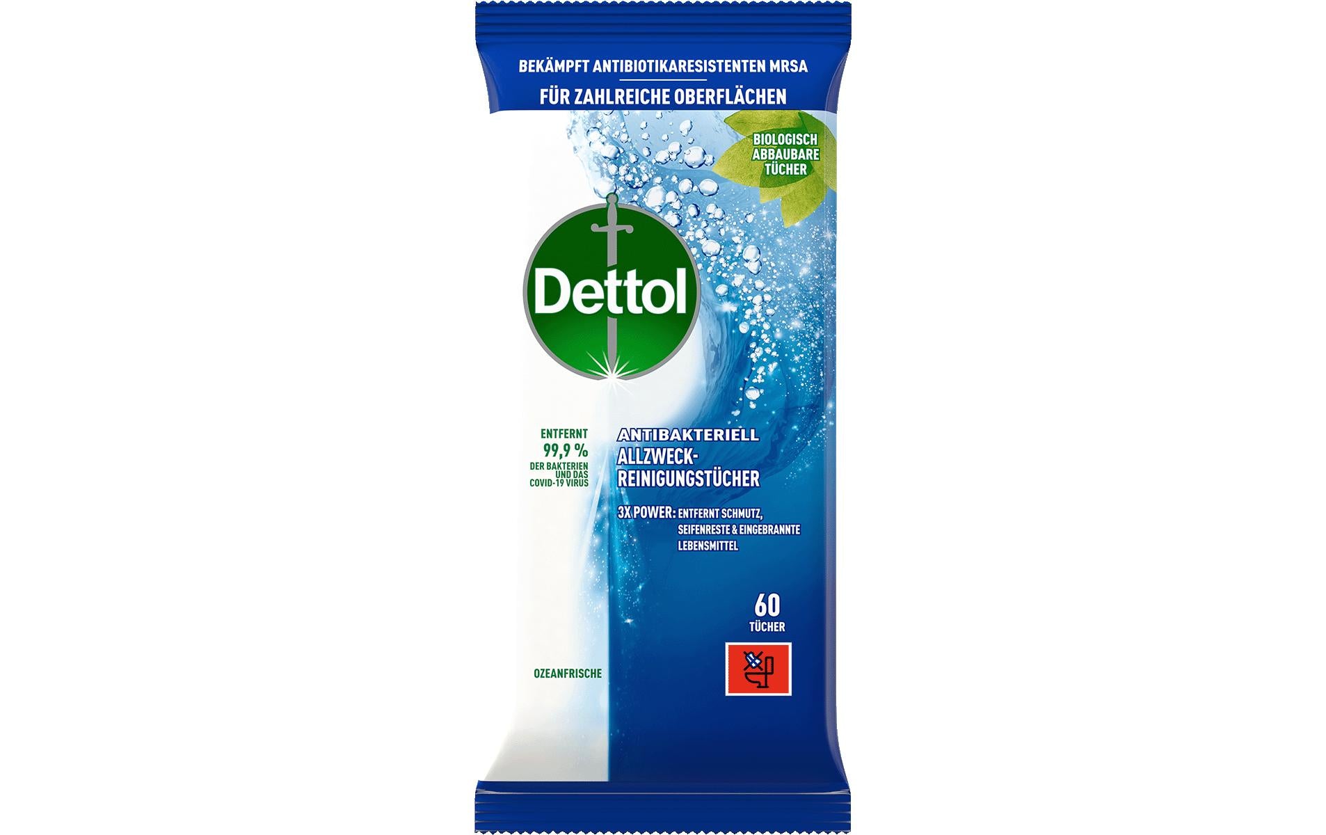 Dettol Allzweck-Reinigungstücher Ozeanfrische 60 Stück