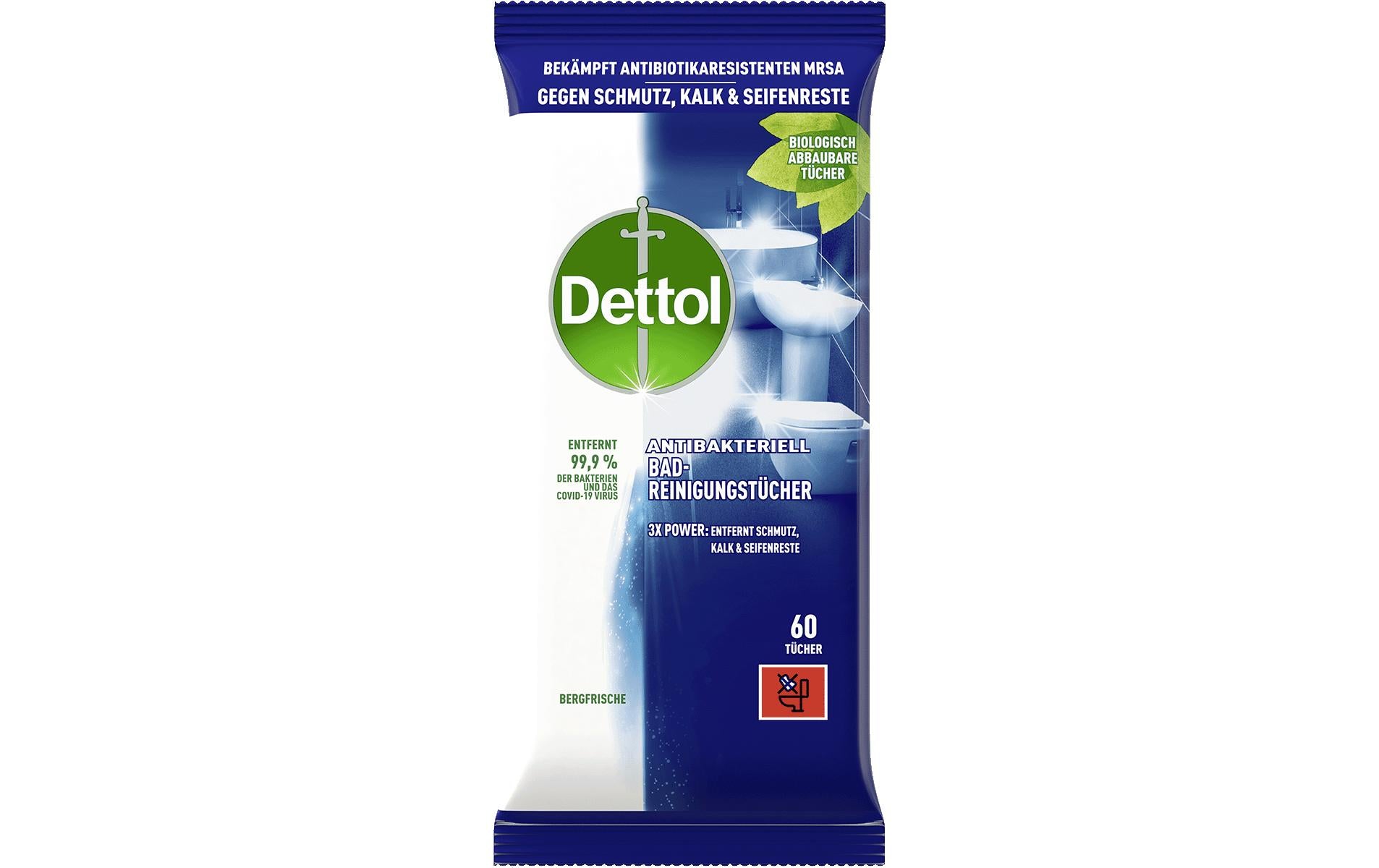 Dettol Bad-Reinigungstücher Bergfrische 60 Stück