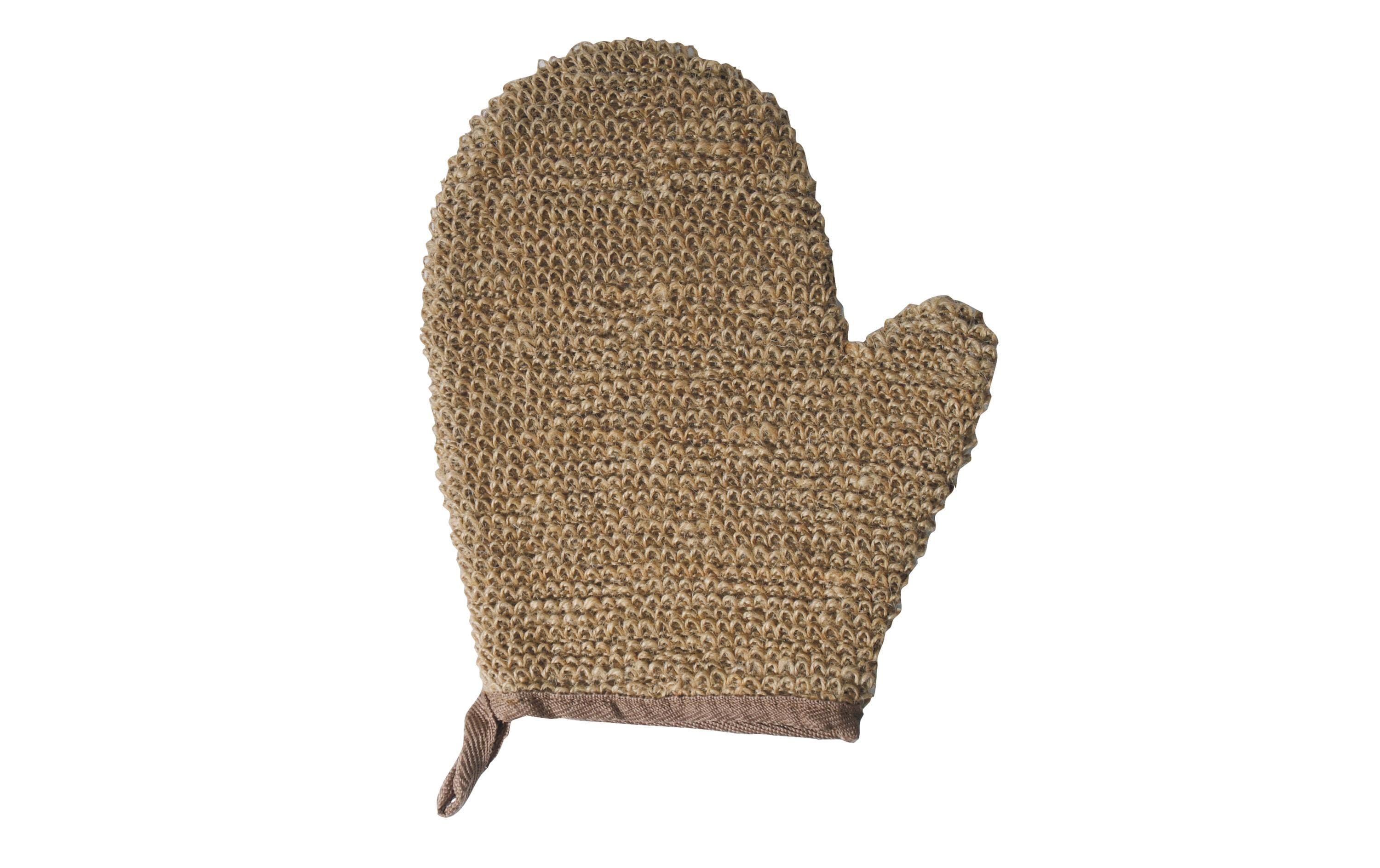 MSV Peelinghandschuh aus Jute 25 x 18 cm, Braun