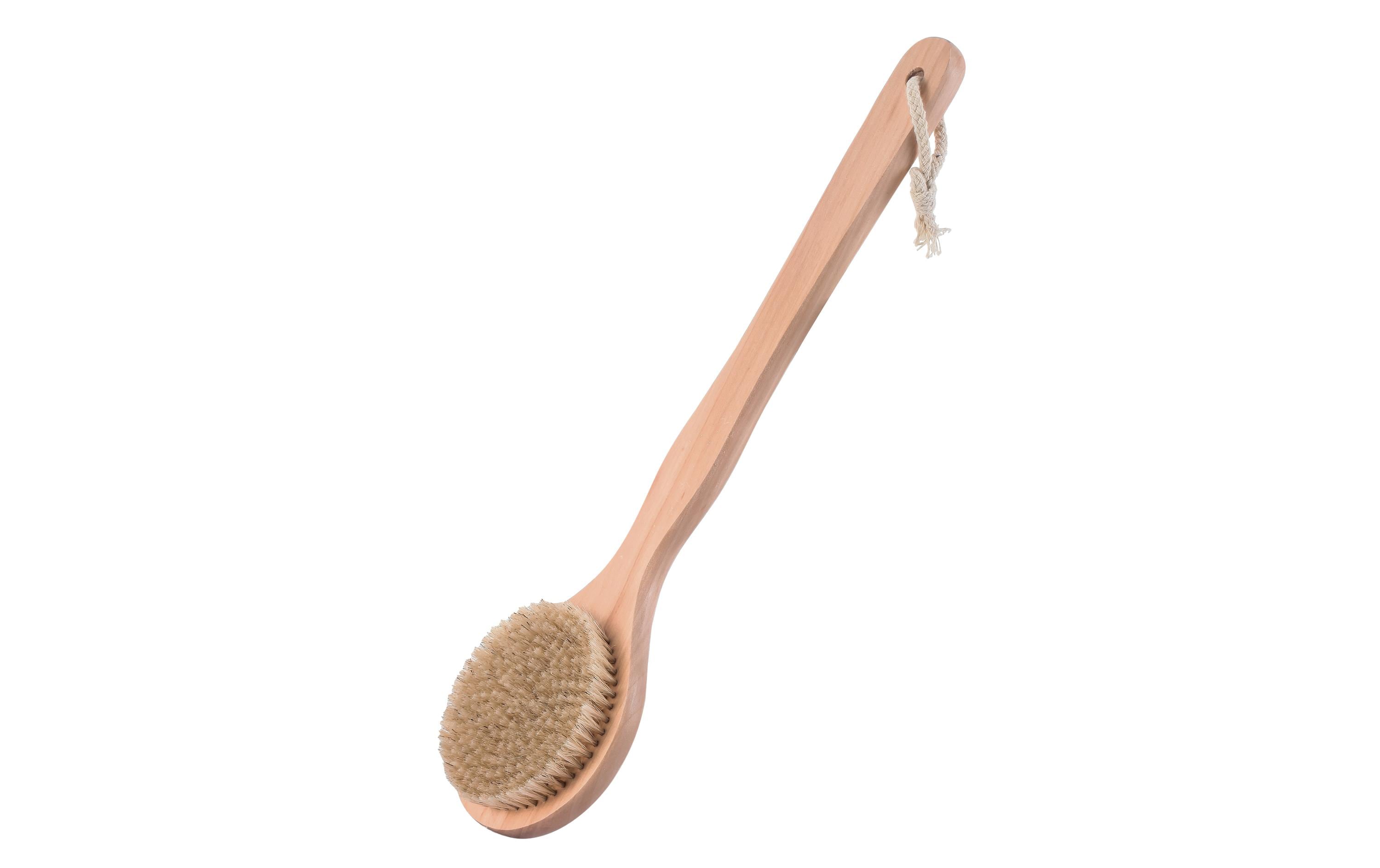 MSV Körperbürste mit langem Stiel 41 cm, Braun