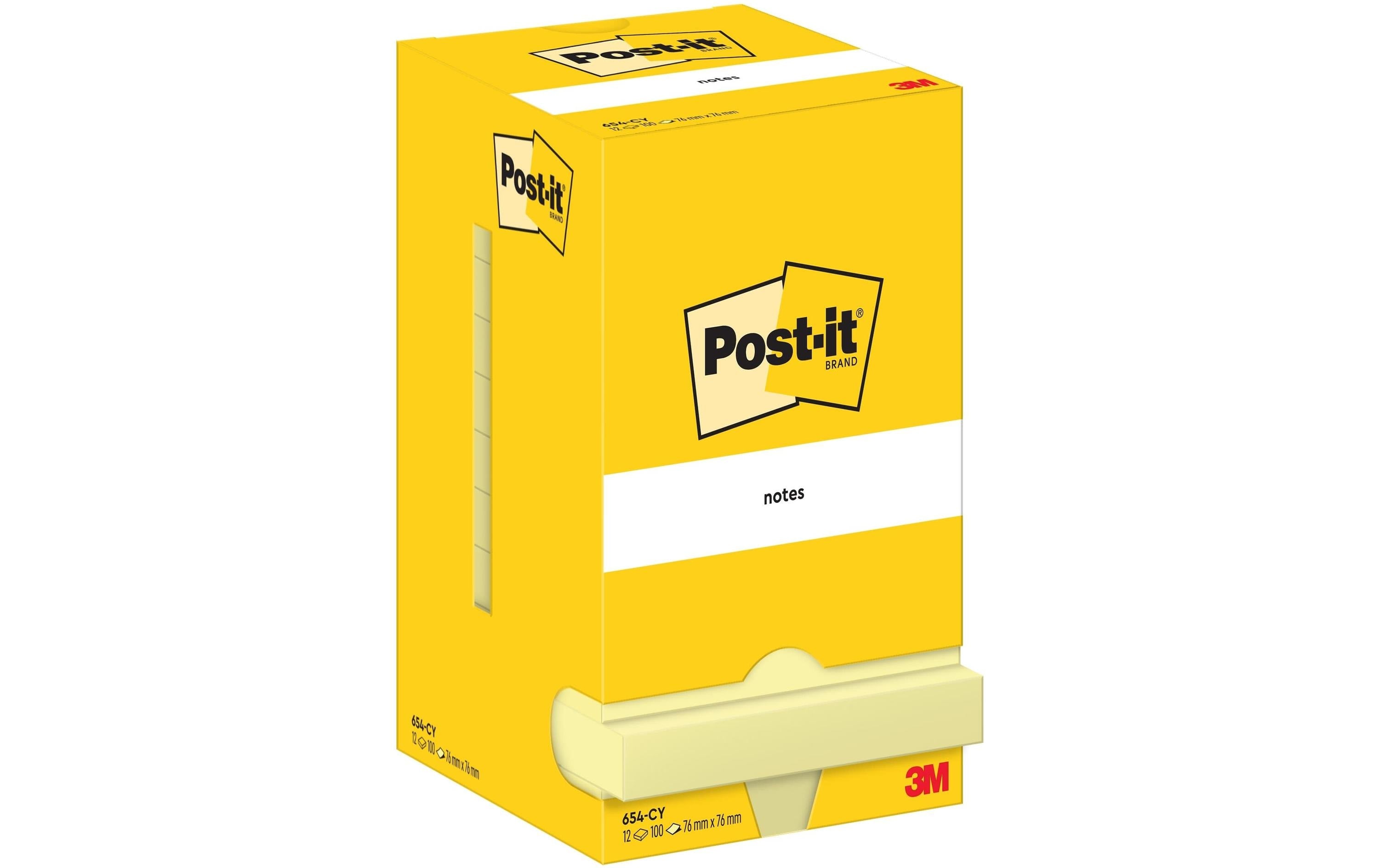 Post-it Notizzettel 76 x 76 mm, Gelb, 12 Blöcke