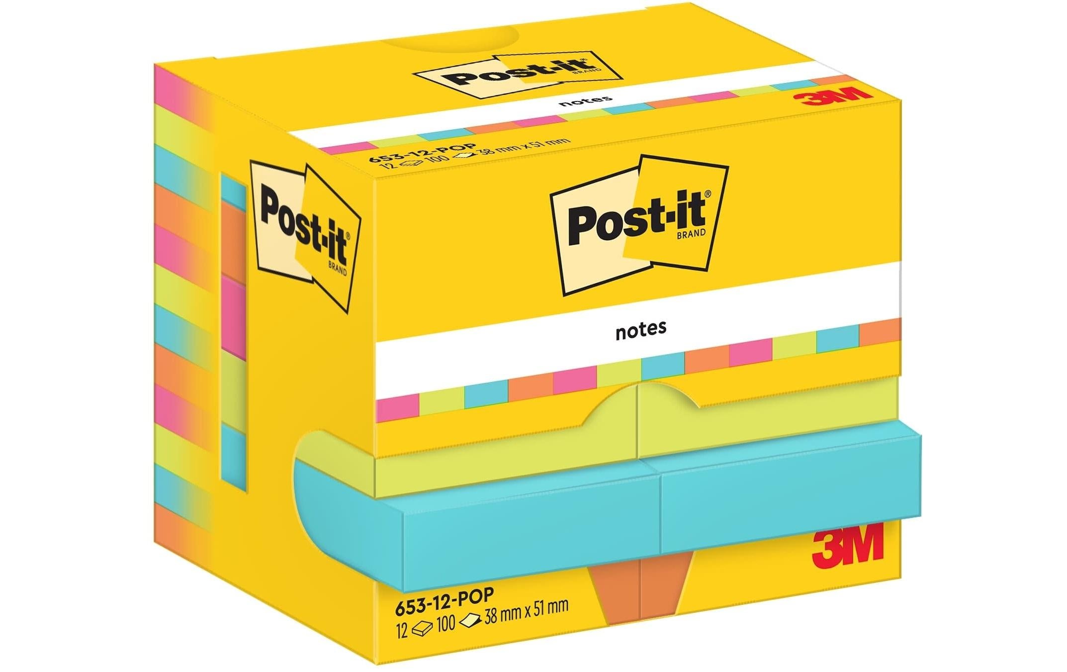 Post-it Notizzettel Poptimistic 51 x 38 mm, Mehrfarbig, 12 Blöcke