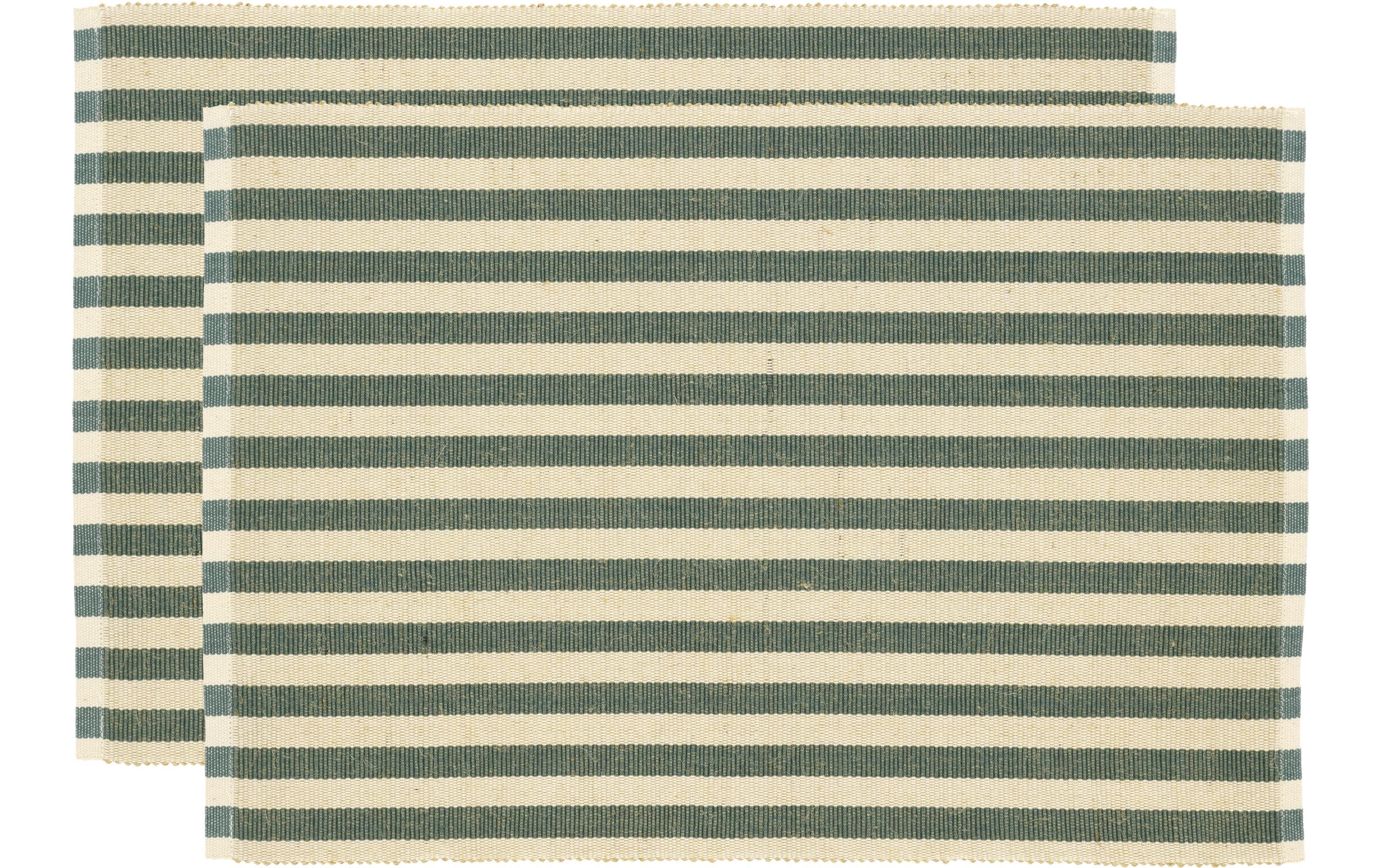 Södahl Tischset Statement Stripe 48 cm x 33 cm, 2 Stück, Beige/Grün