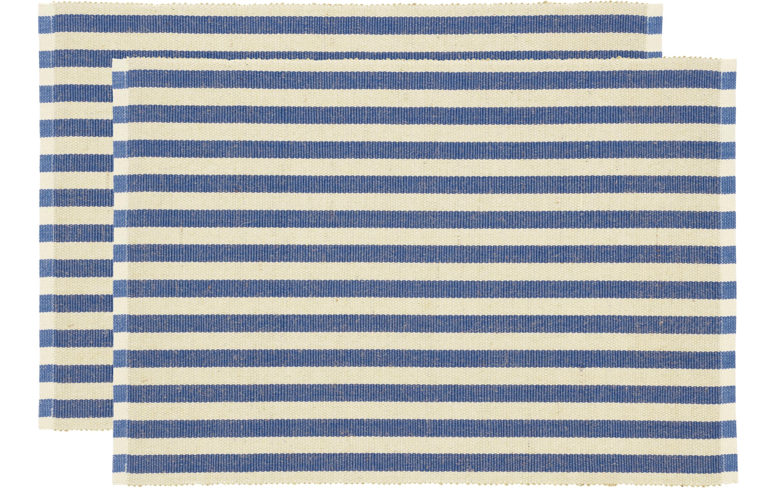 Södahl Tischset Statement Stripe 48 cm x 33 cm, 2 Stück, Beige/Blau
