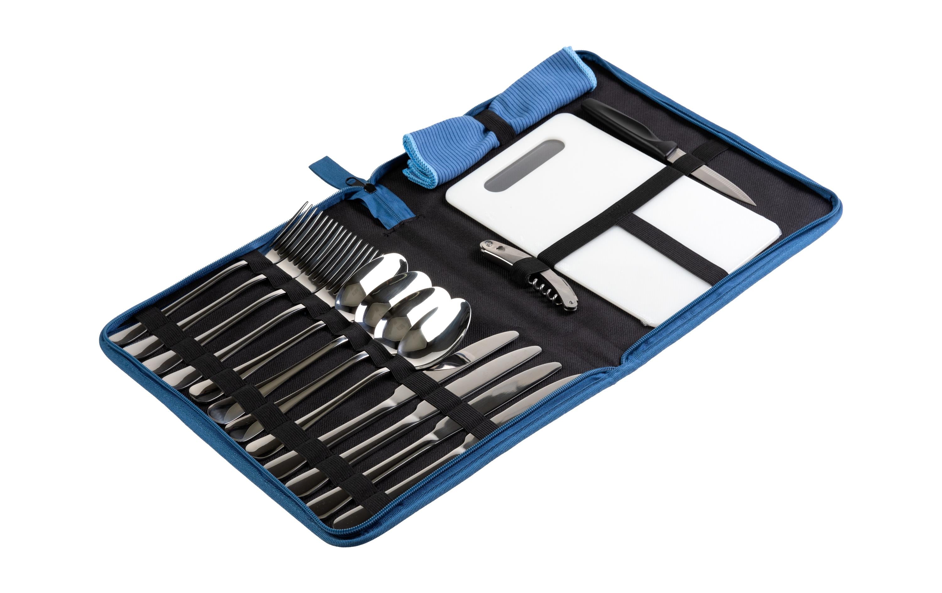 KOOR Outdoor-Besteck-Set 4 Personen, Blau