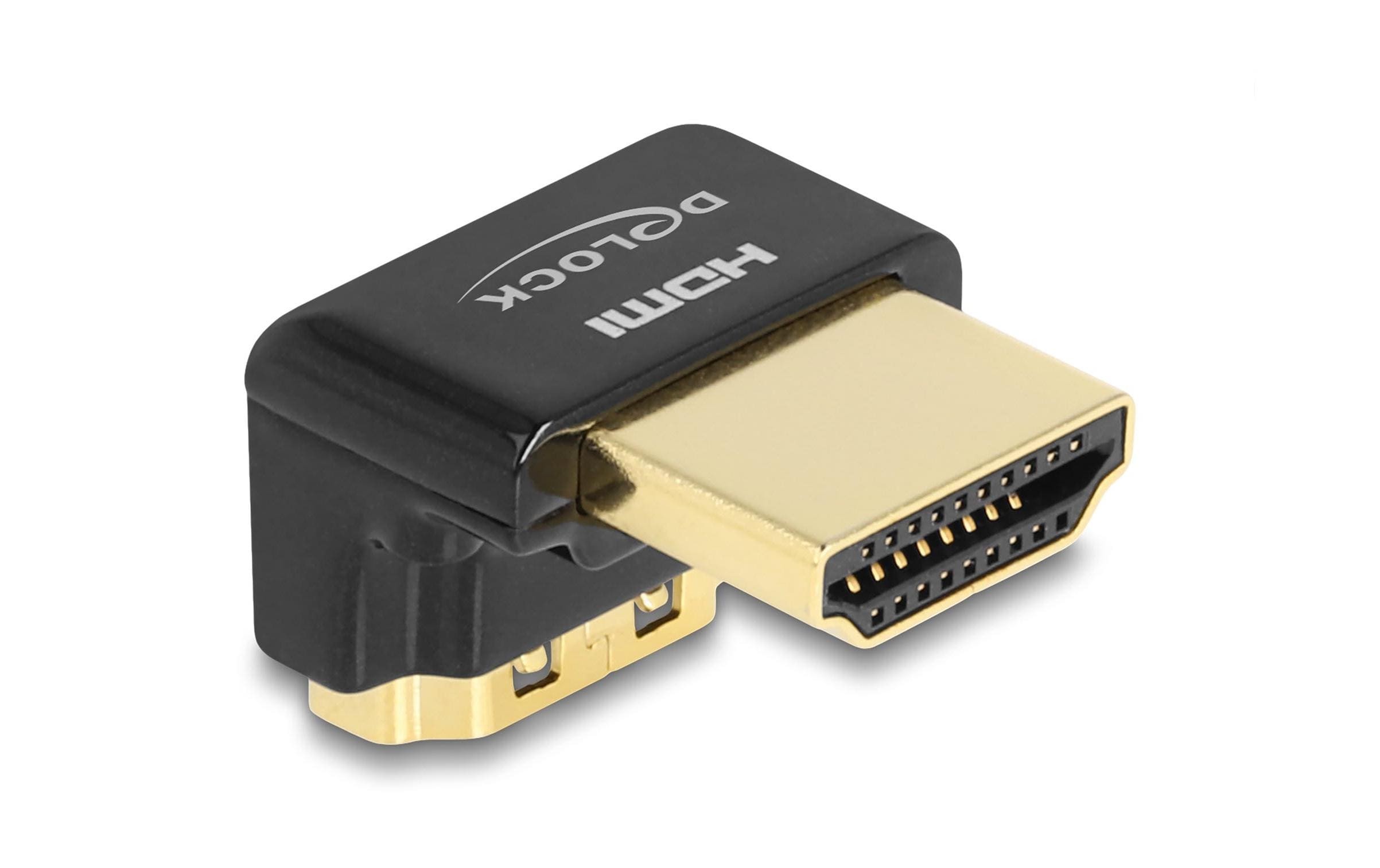 Delock Adapter 90° unten gewinkelt, 8K 60 Hz HDMI - HDMI