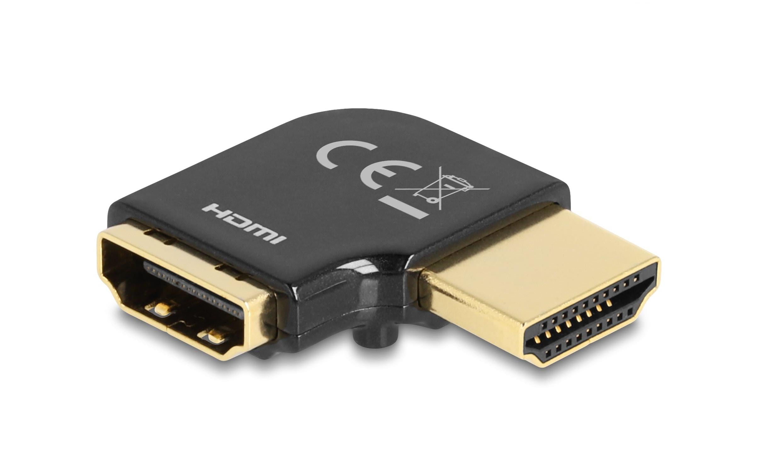 Delock Adapter 90° links gewinkelt, 8K 60 Hz HDMI - HDMI
