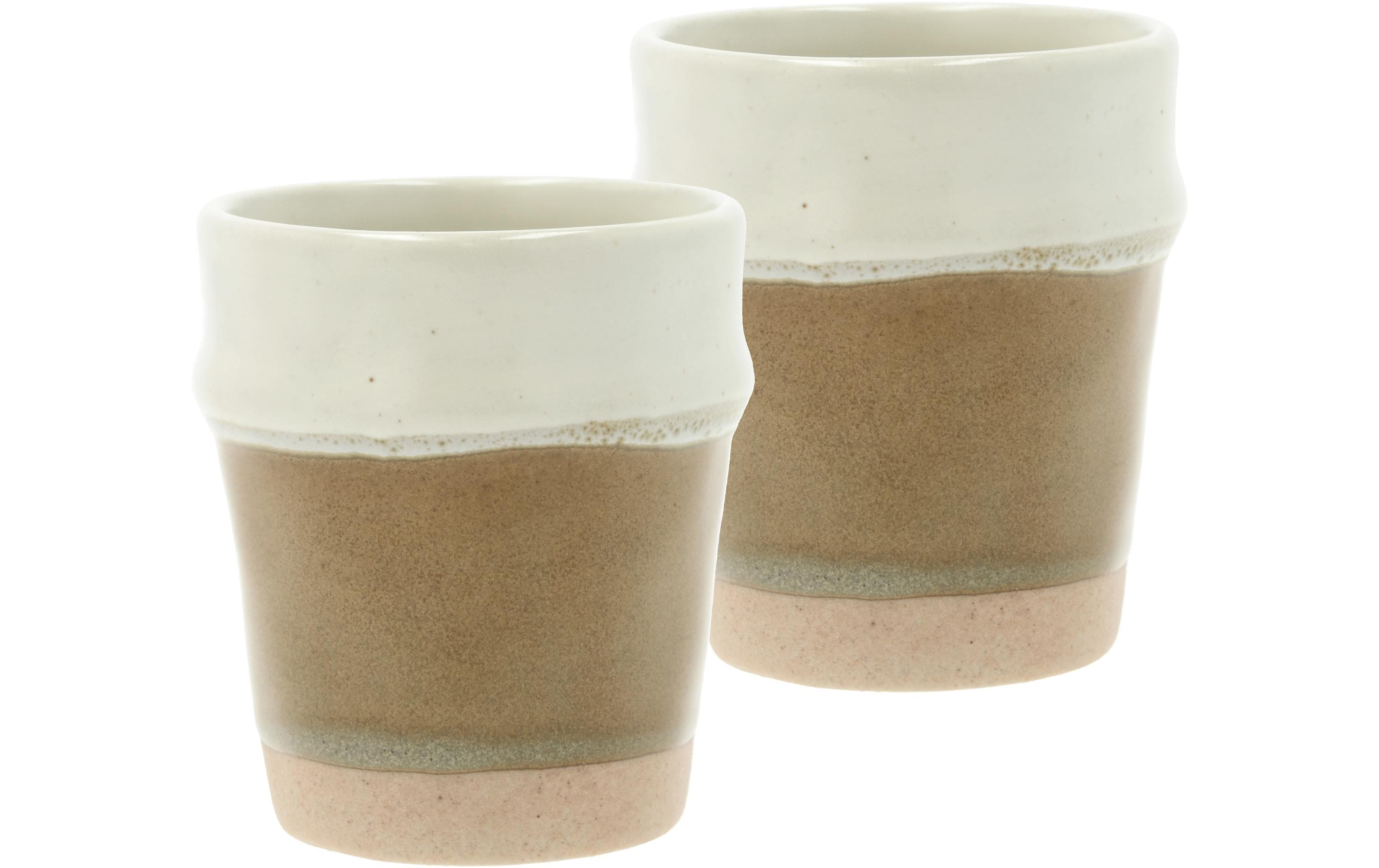 Villa Collection Espresso Becher Evig 100 ml, 2 Stück, Crème/Rostbraun