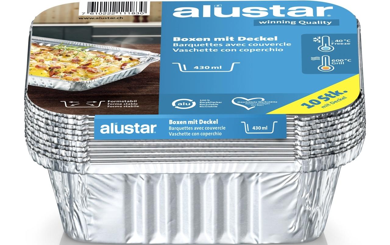 Alustar Grillschale mit Deckel 14.6 x 12.1 x 4 cm, 10 Stück