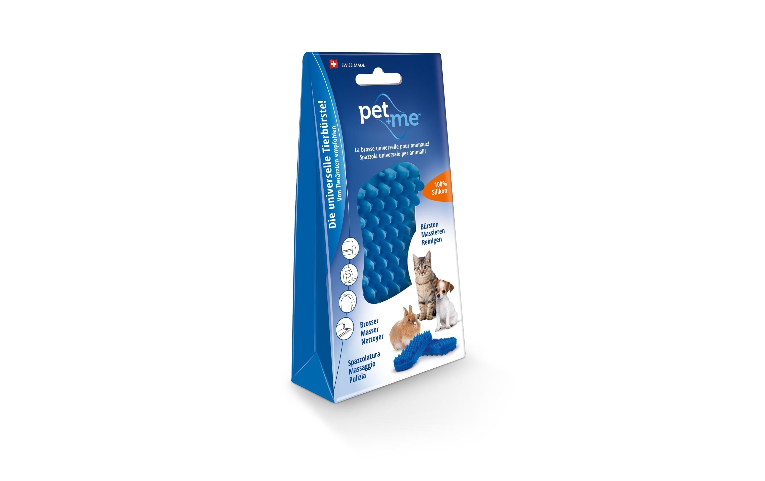 Pet+me Pflegebürste Soft, Blau