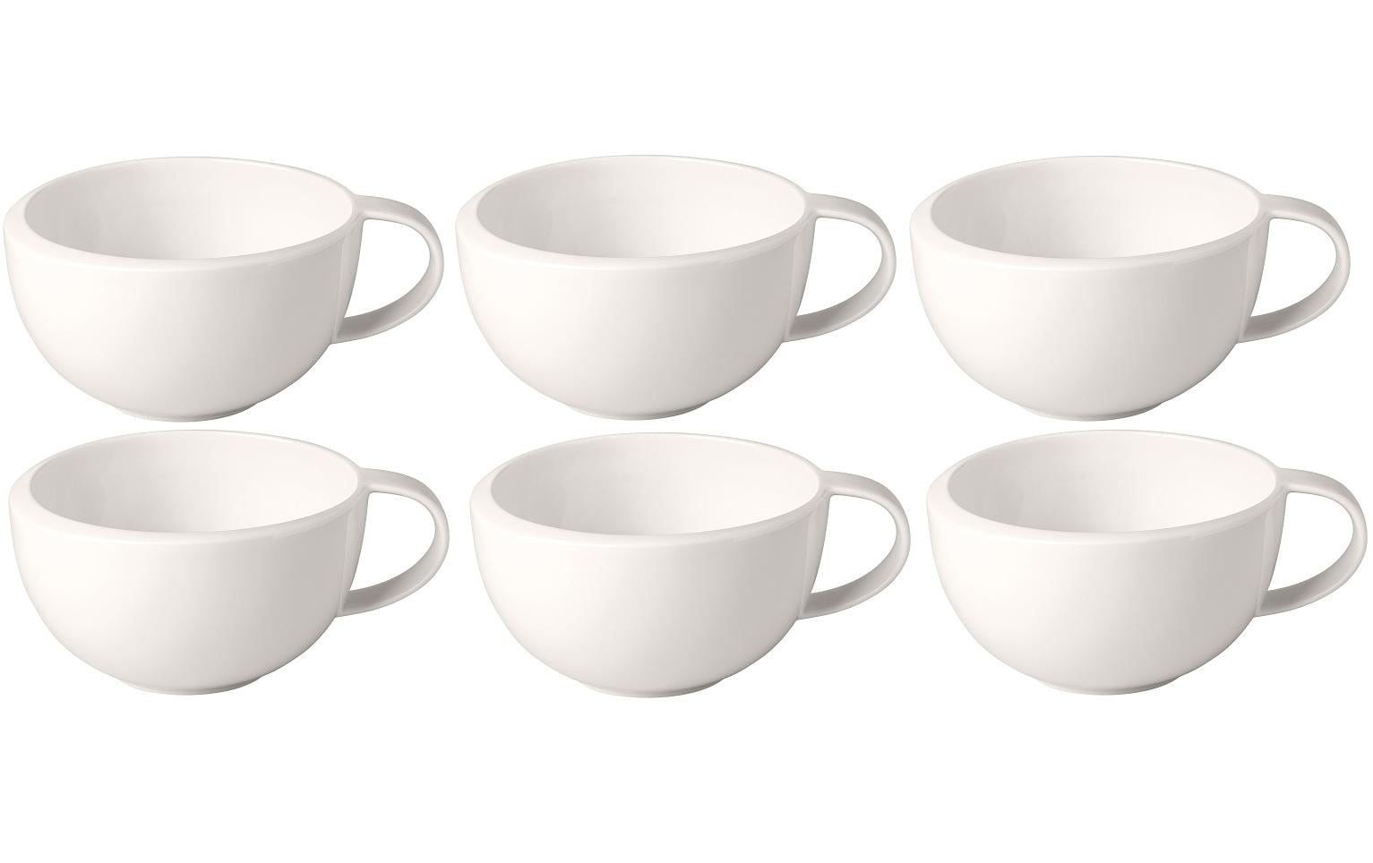 Villeroy & Boch Kaffeetasse New Moon 290 ml, 6 Stück, Weiss