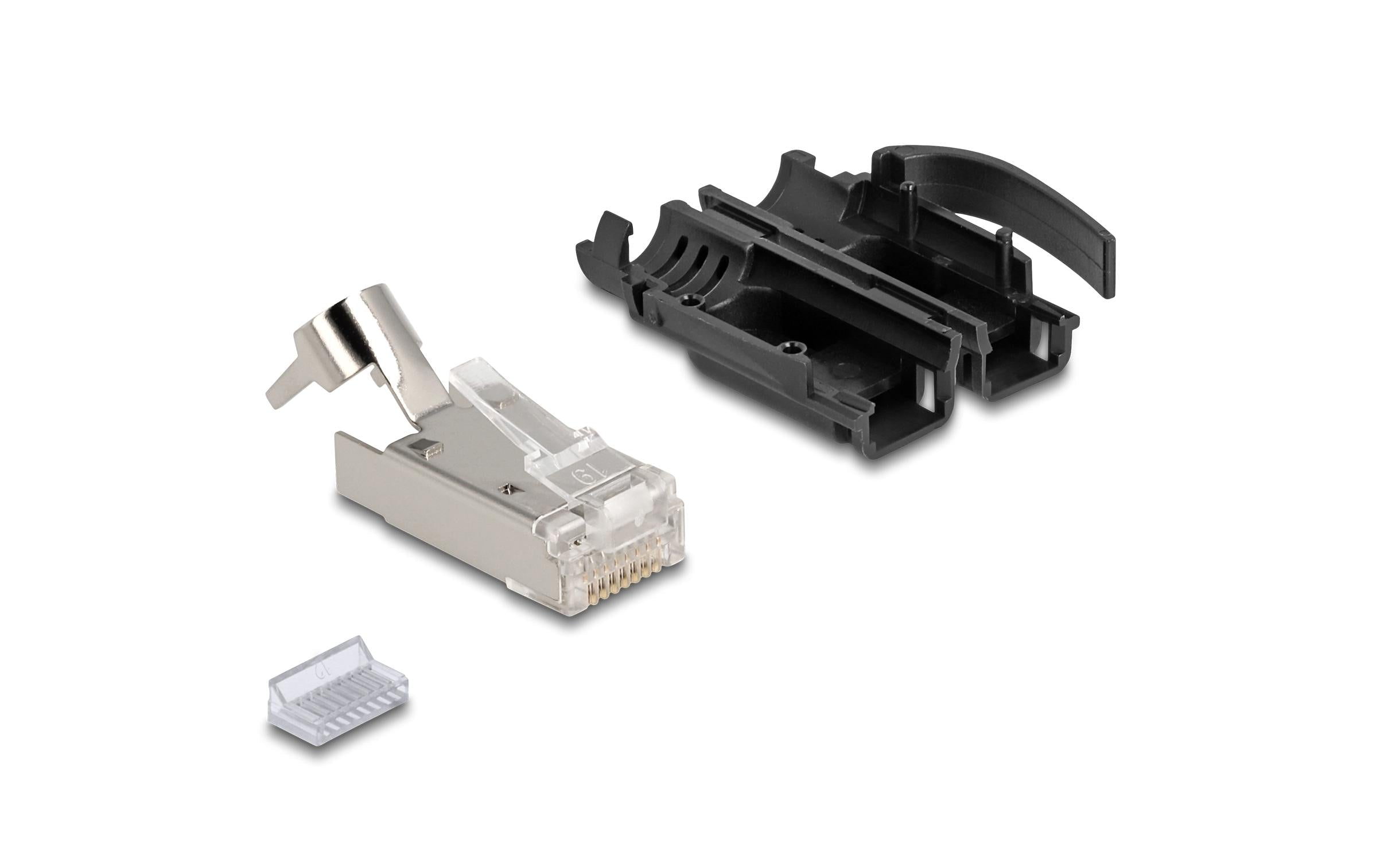Delock Stecker RJ45, S/FTP, Cat.6A 25 Stück, Schwarz
