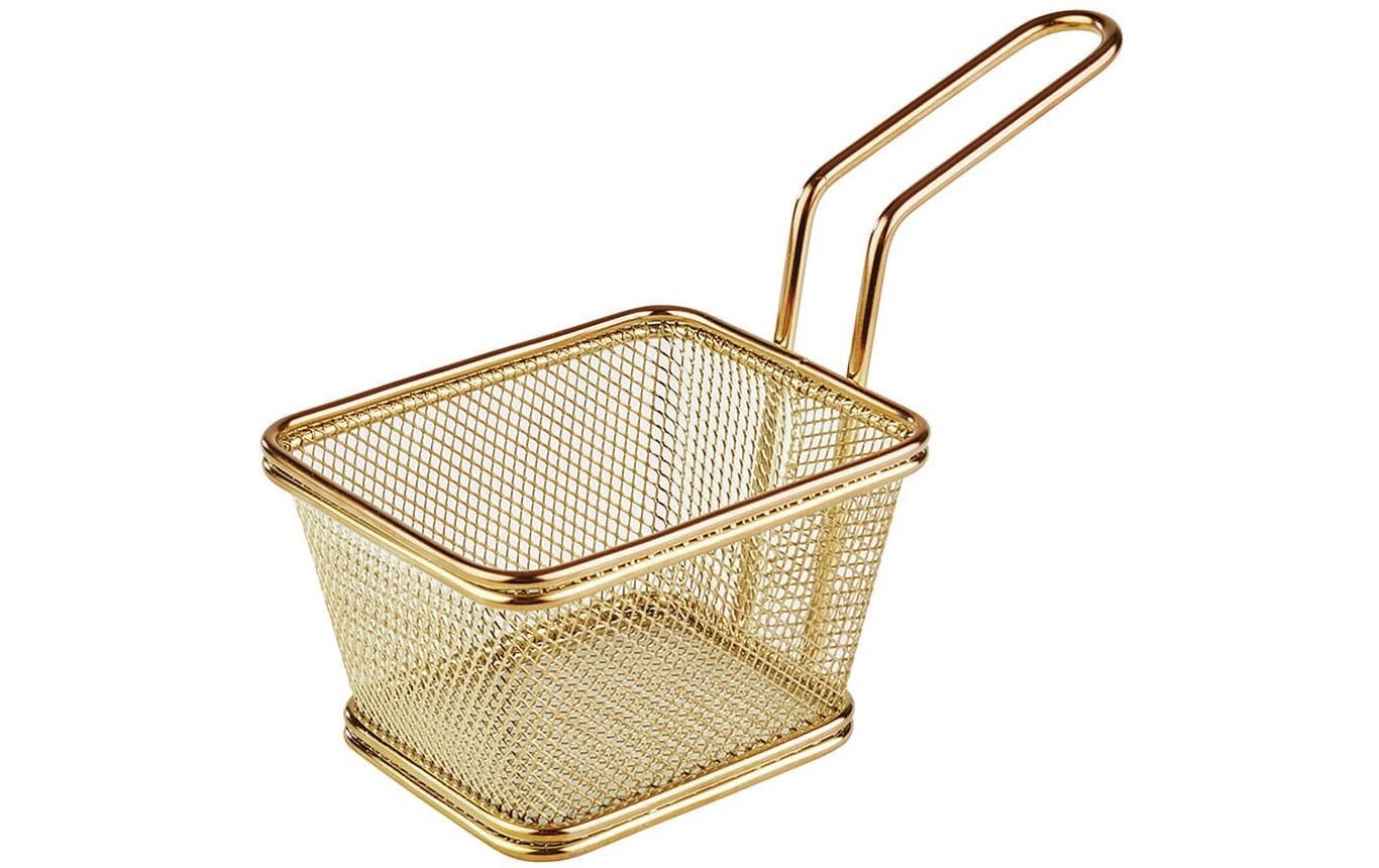 Paderno Servierkorb Pommes Frites 10 cm x 8.5 cm, 1 Stück, Gold