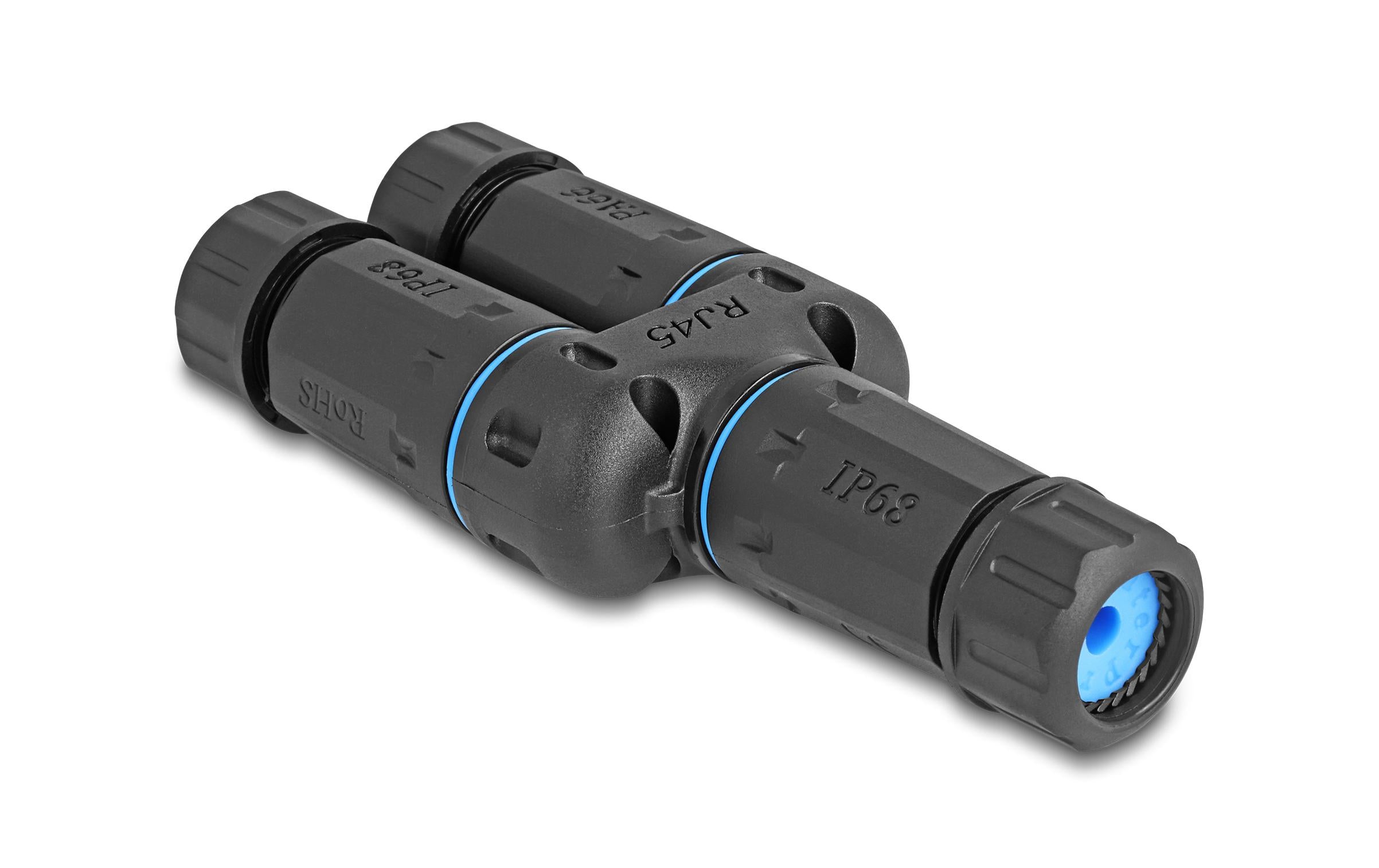Delock Kupplung RJ45 zu 2x RJ45, Cat.6A, wasserfest, 1 Stück