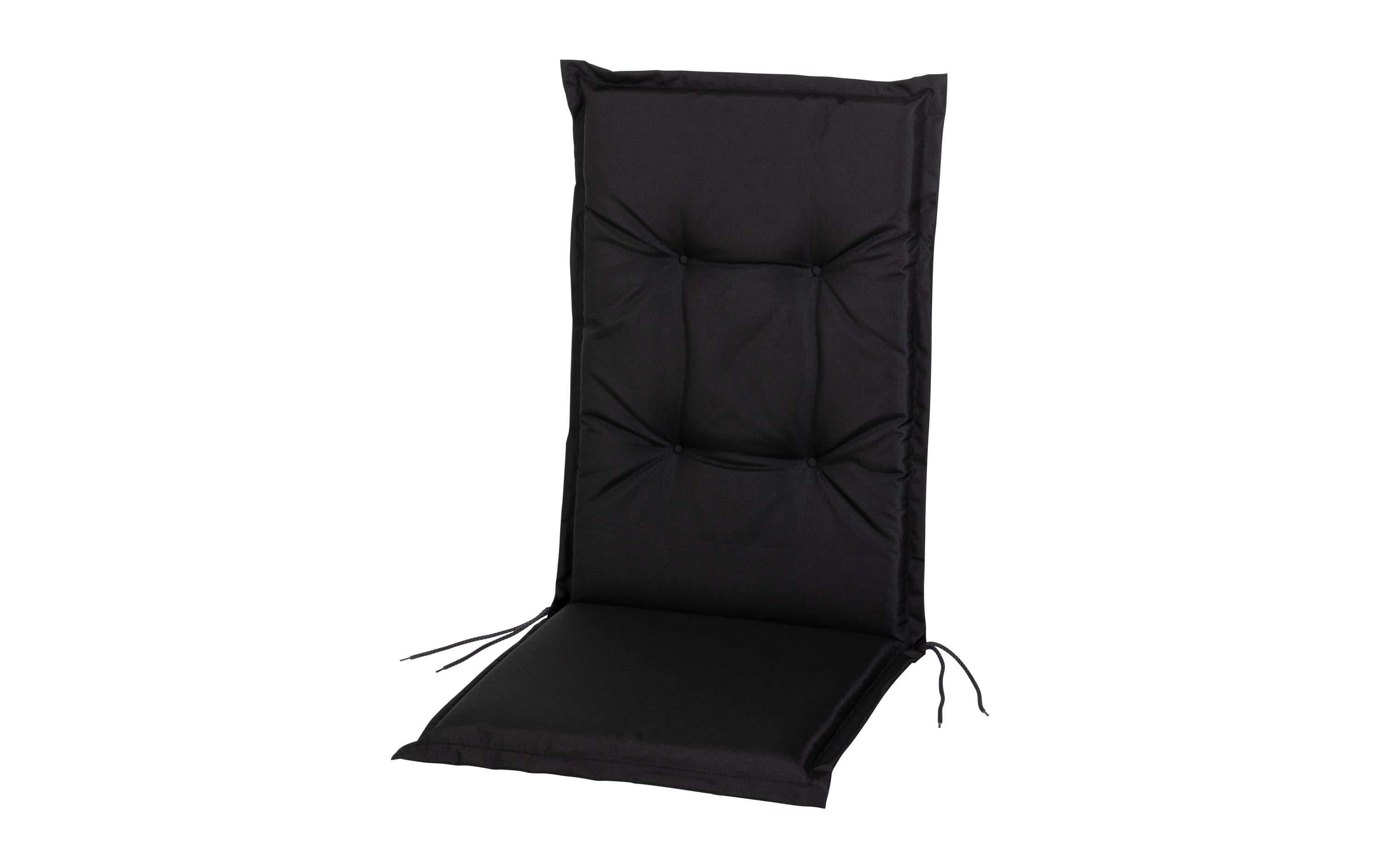 COCON Stuhlauflage Hochlehner Outdoor 118 x 50 x 5 cm, Schwarz