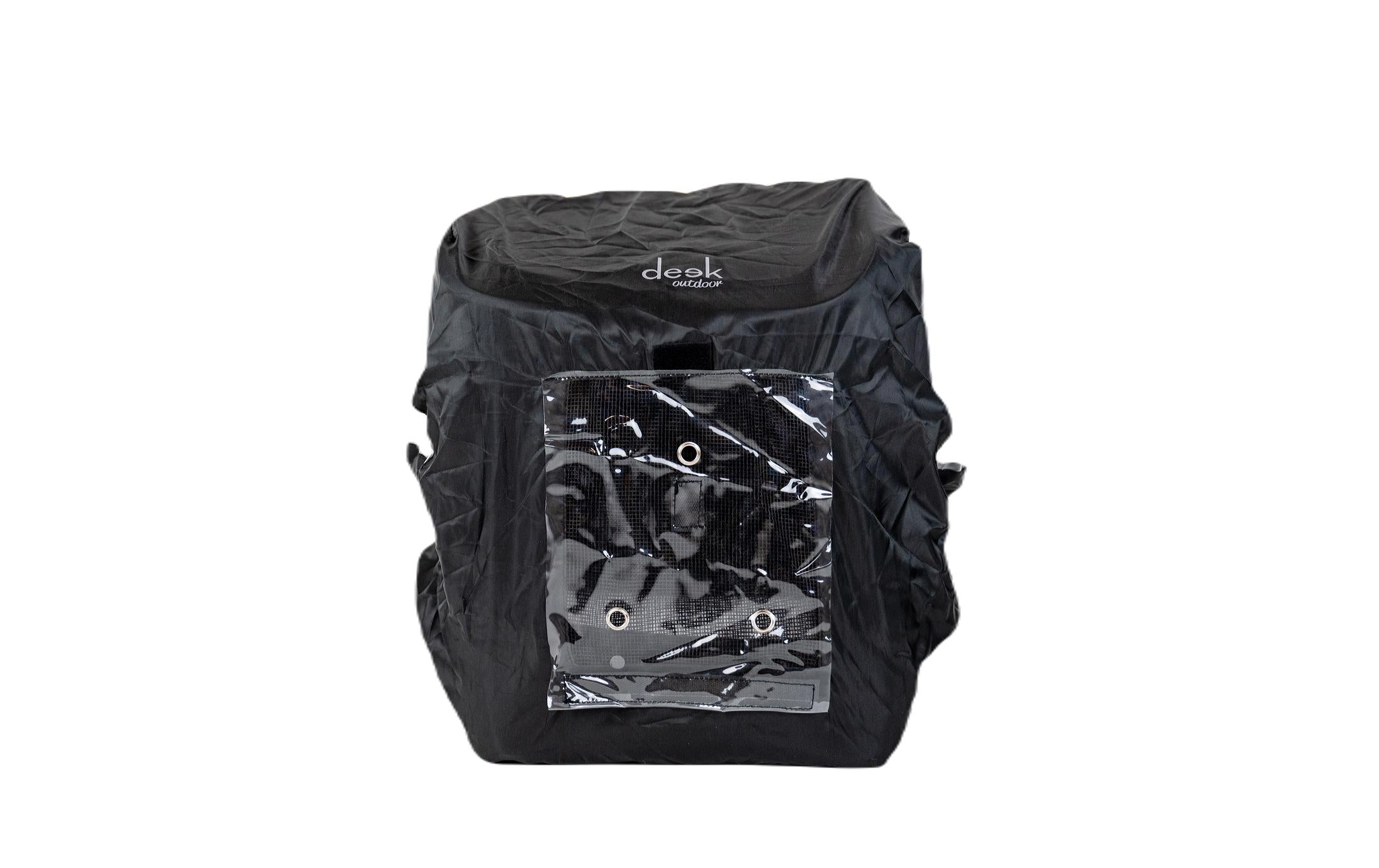 Deek Regenschutz für Hunderucksack, Schwarz