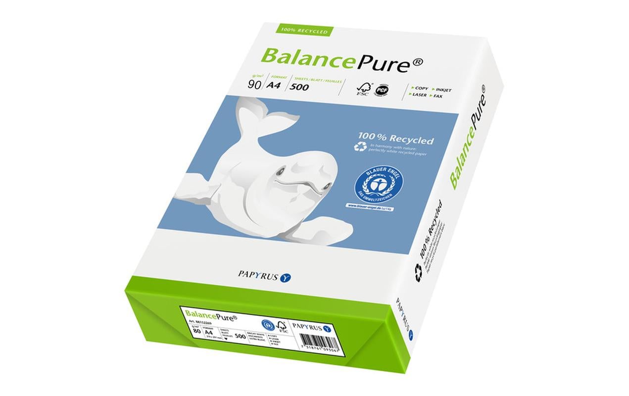Balancepure Kopierpapier A4, Weiss, 90 g/m², 500 Blatt