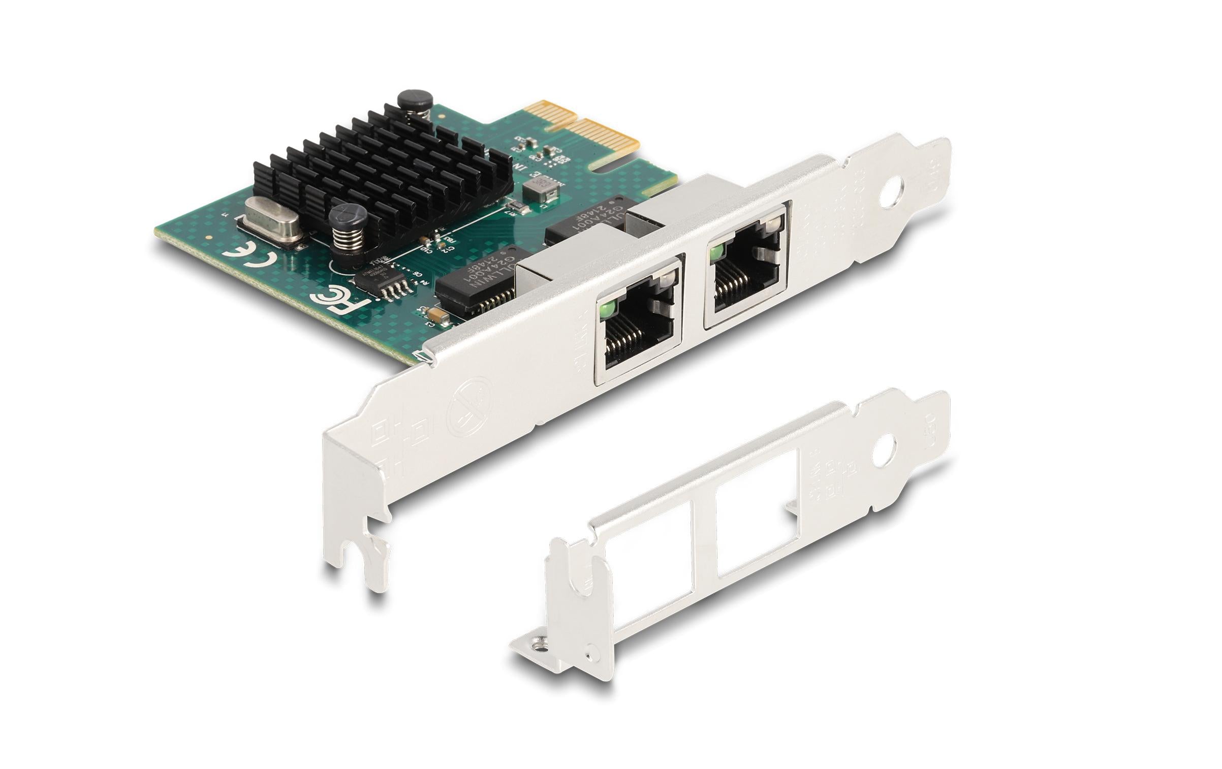 Delock Netzwerkkarte 2x RJ45 Gigabit, PCI-Express x1