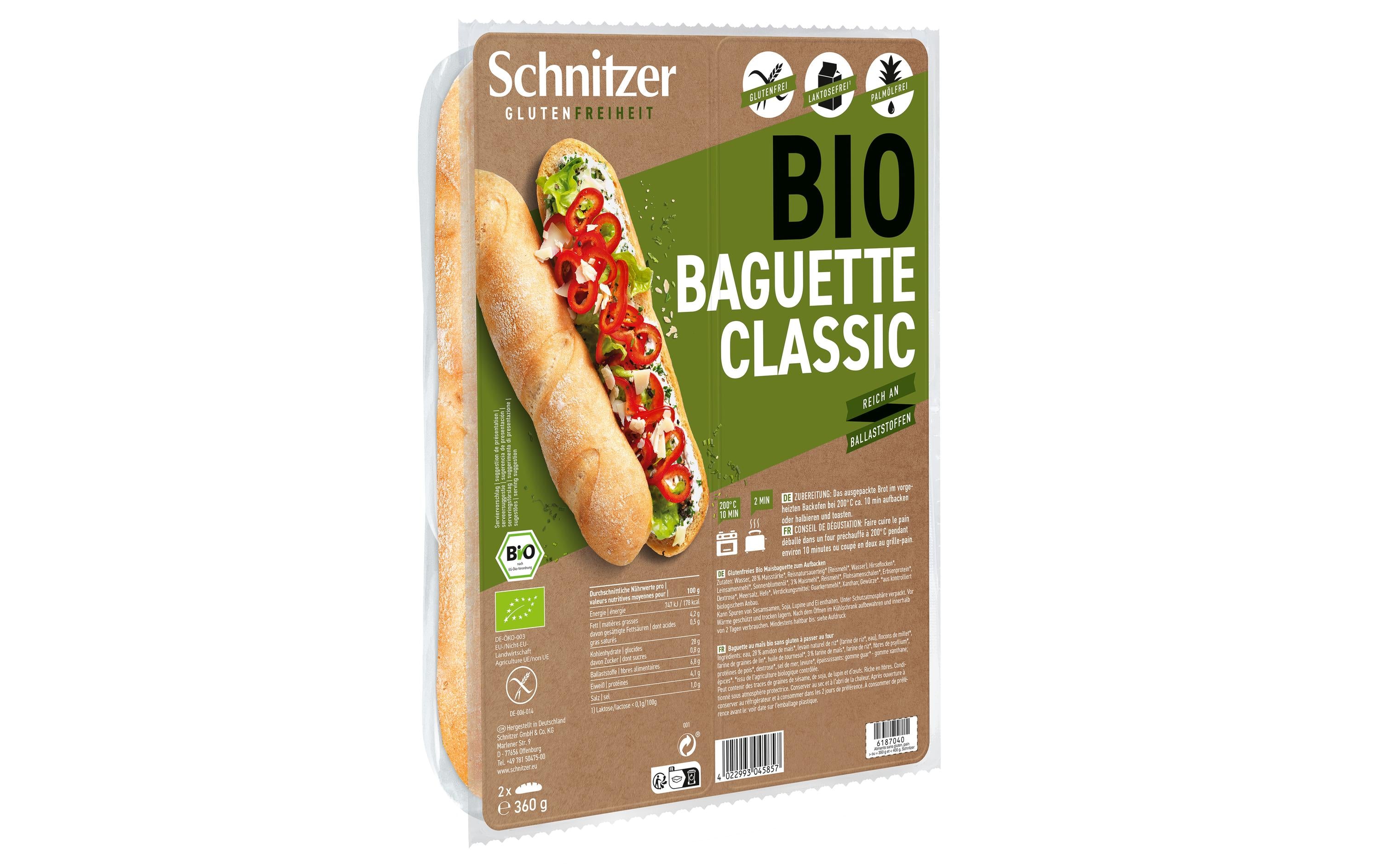 Schnitzer Bio Baguette classic  glutenfrei 2 x 180g