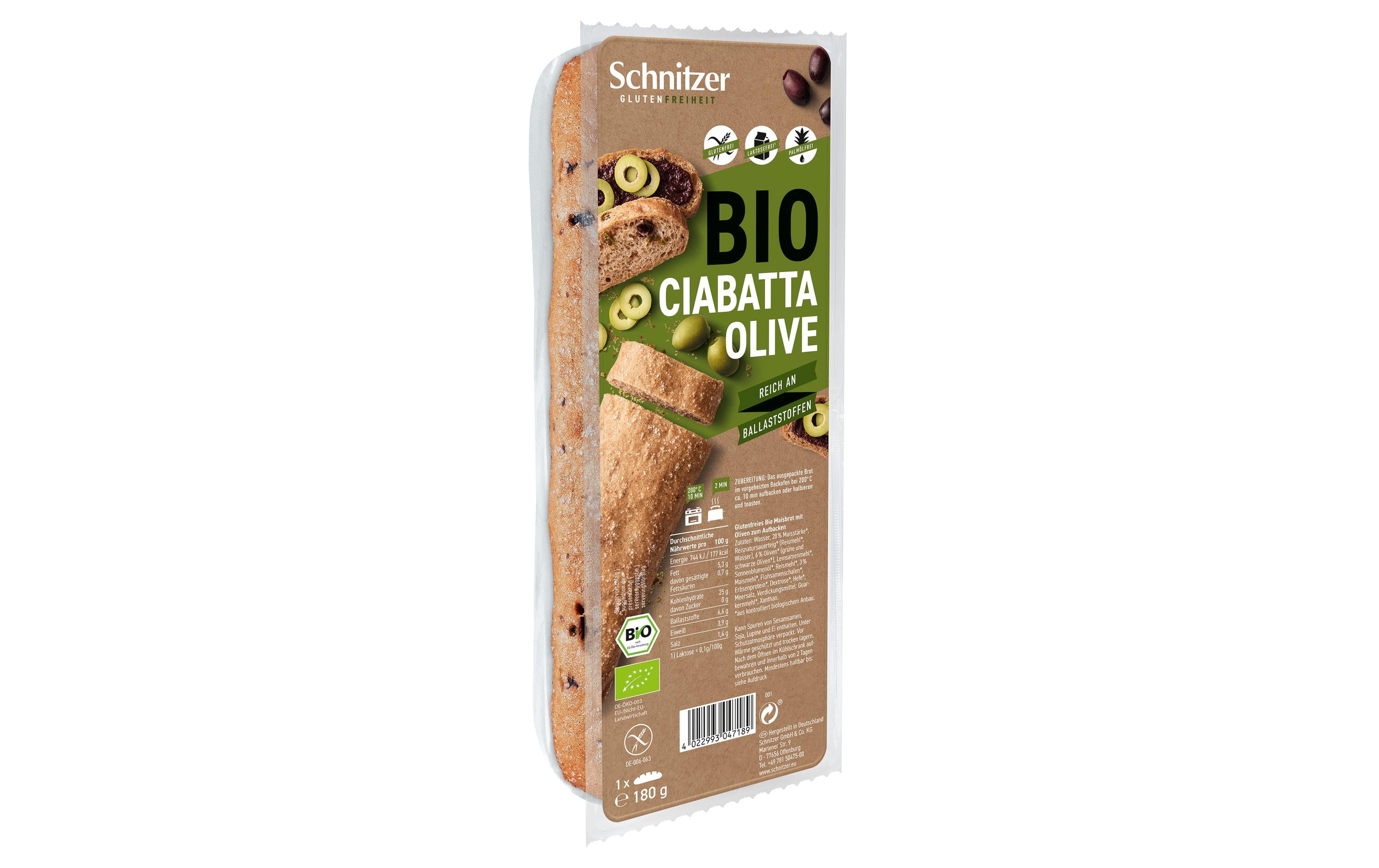 Schnitzer Bio Ciabatta  Olive glutenfrei 180 g