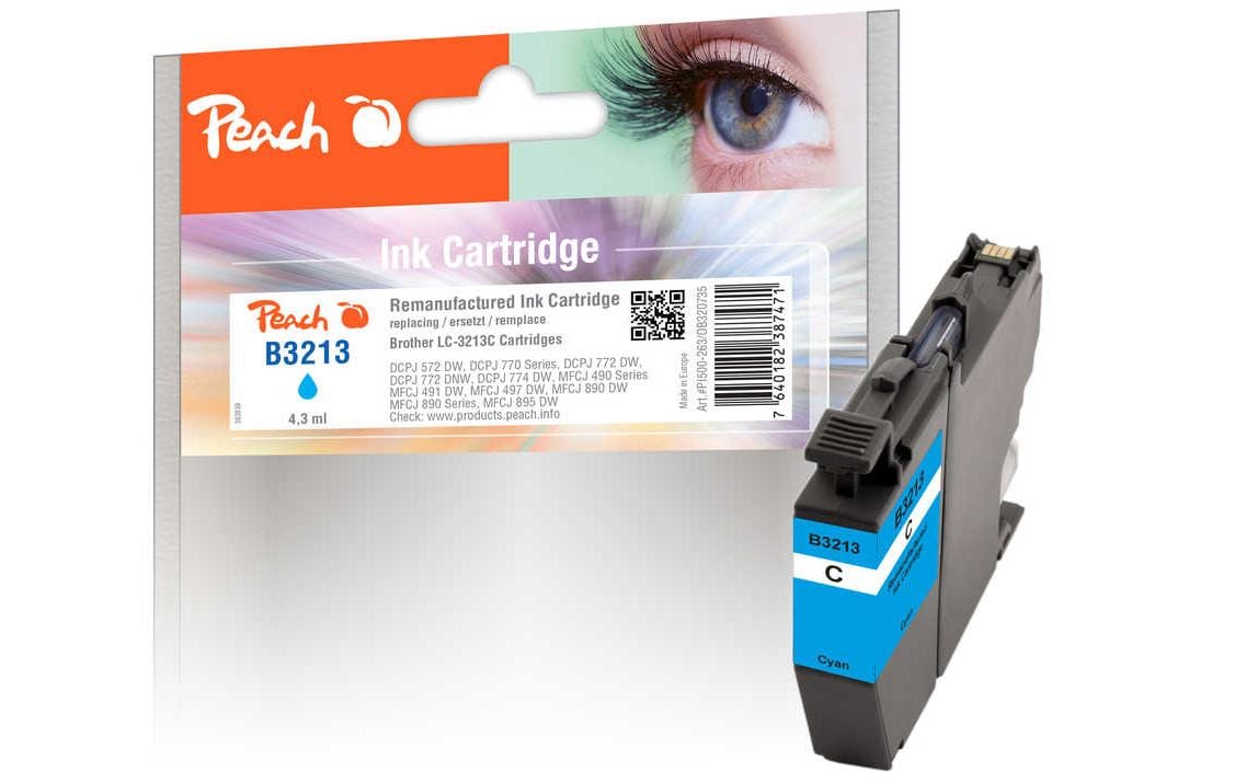 Peach Tinte Brother LC-3213 Cyan