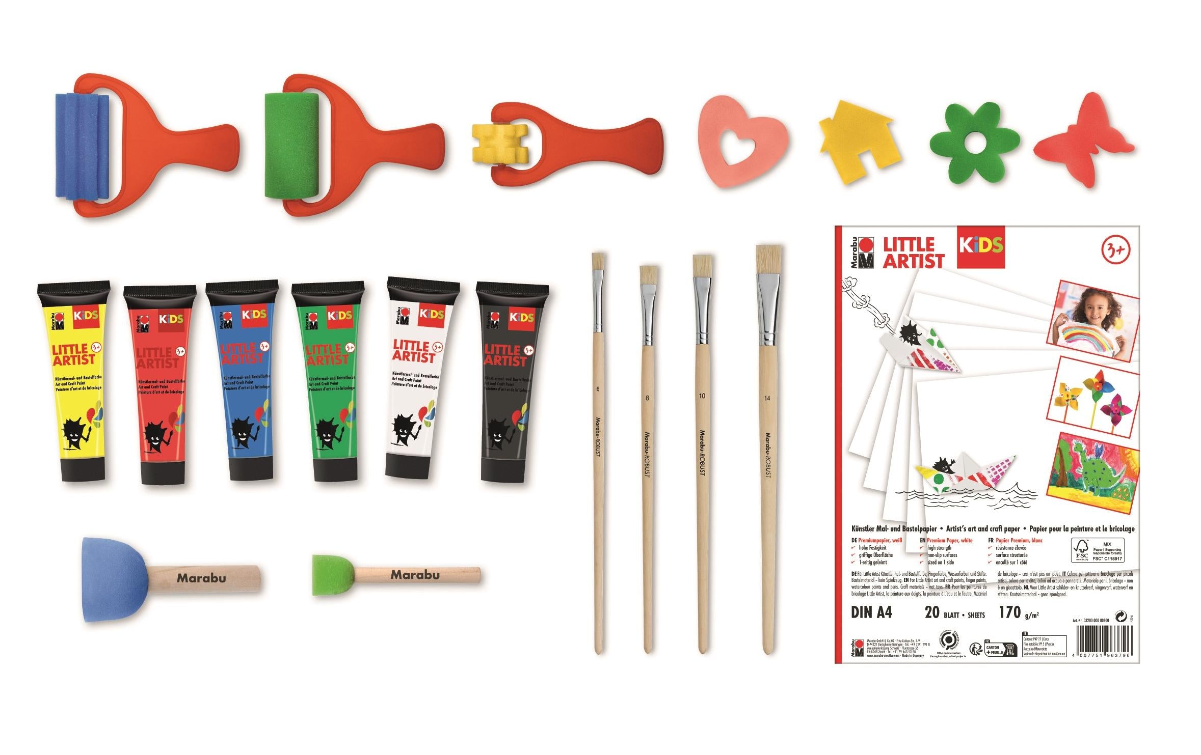 Marabu Bastelfarbe Kids Power Paint Box 6 x 36 ml