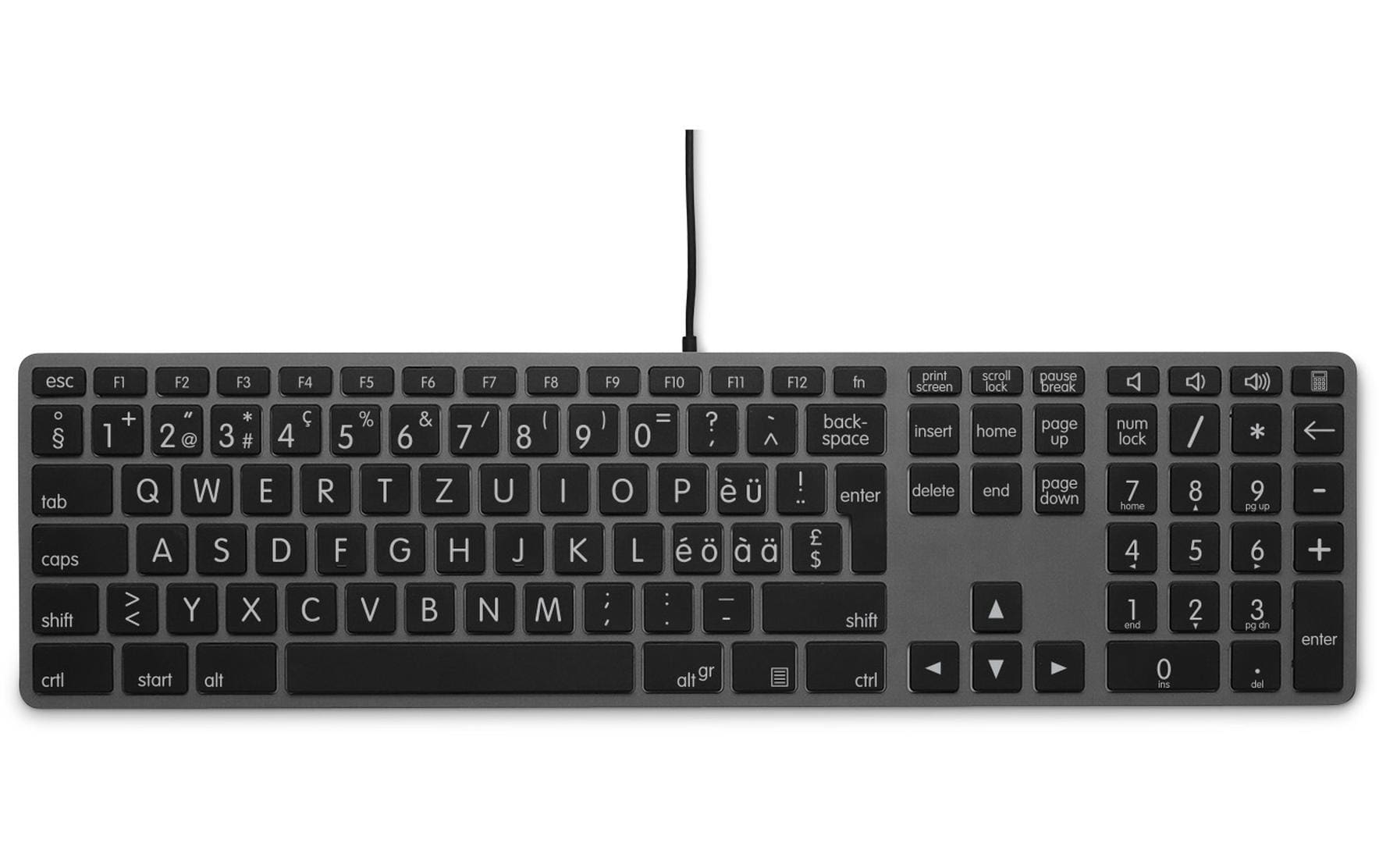 LMP Tastatur USB Grosse Beschriftung WinOS Grau