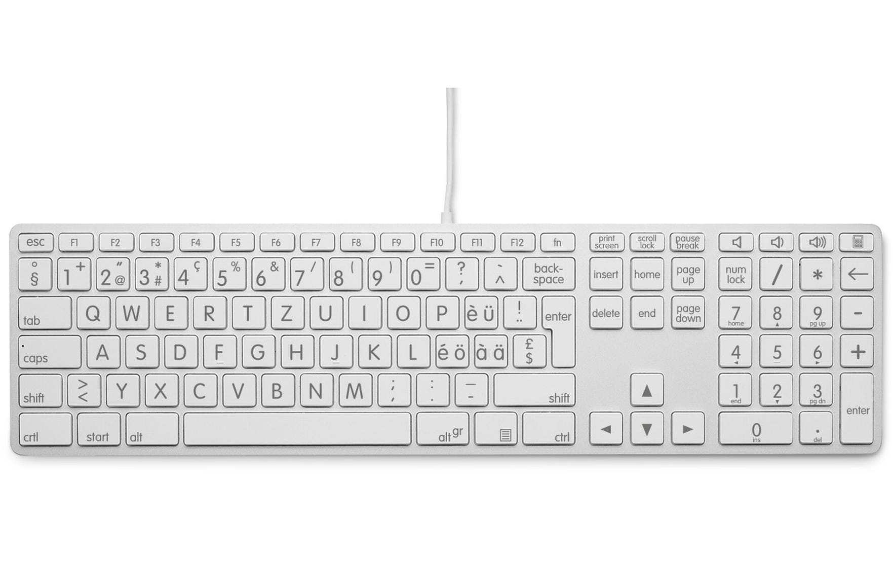 LMP Tastatur USB Grosse Beschriftung WinOS Silber