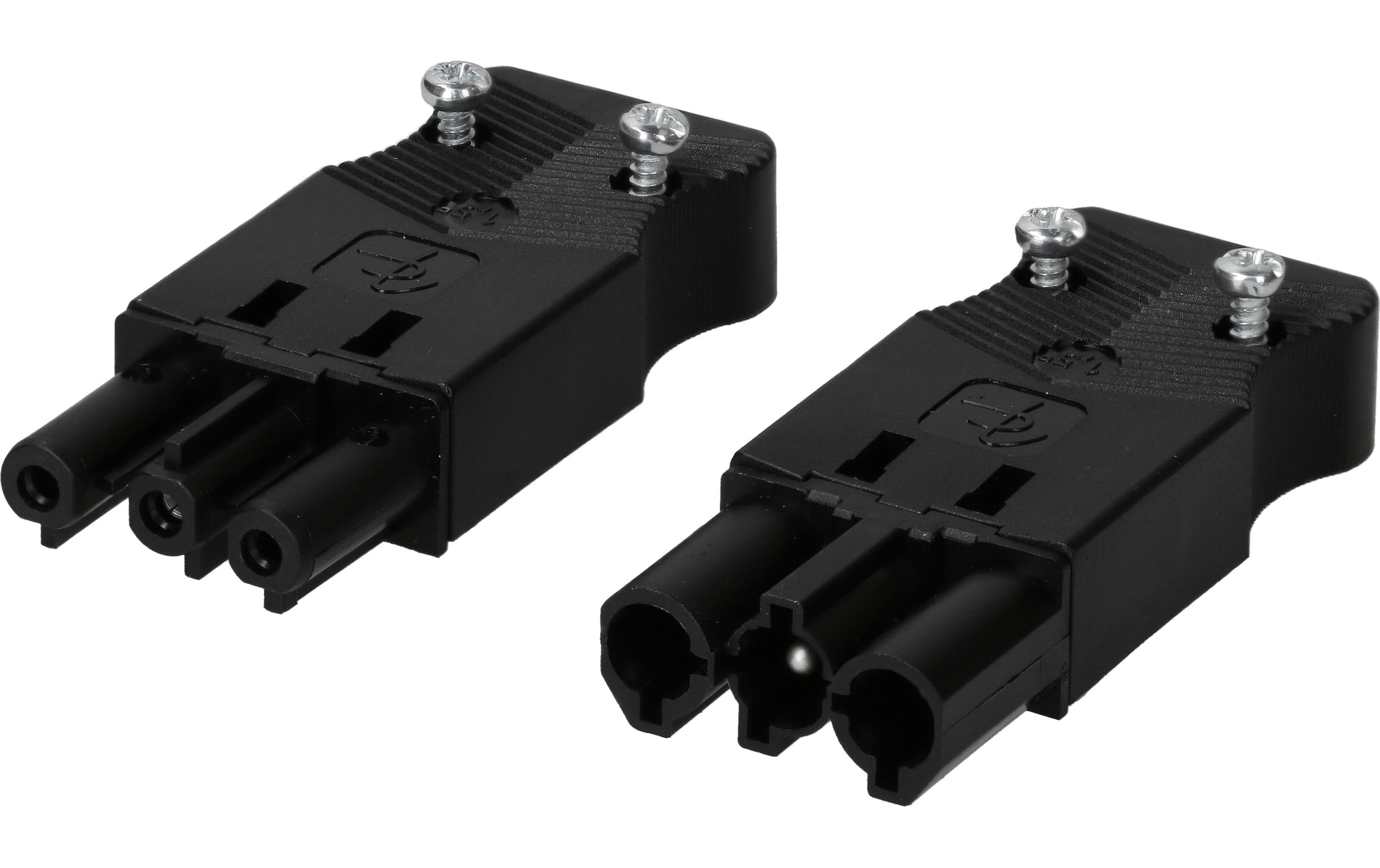 Max Hauri Set Stecker und Kupplung AC 166 flach, 3-polig