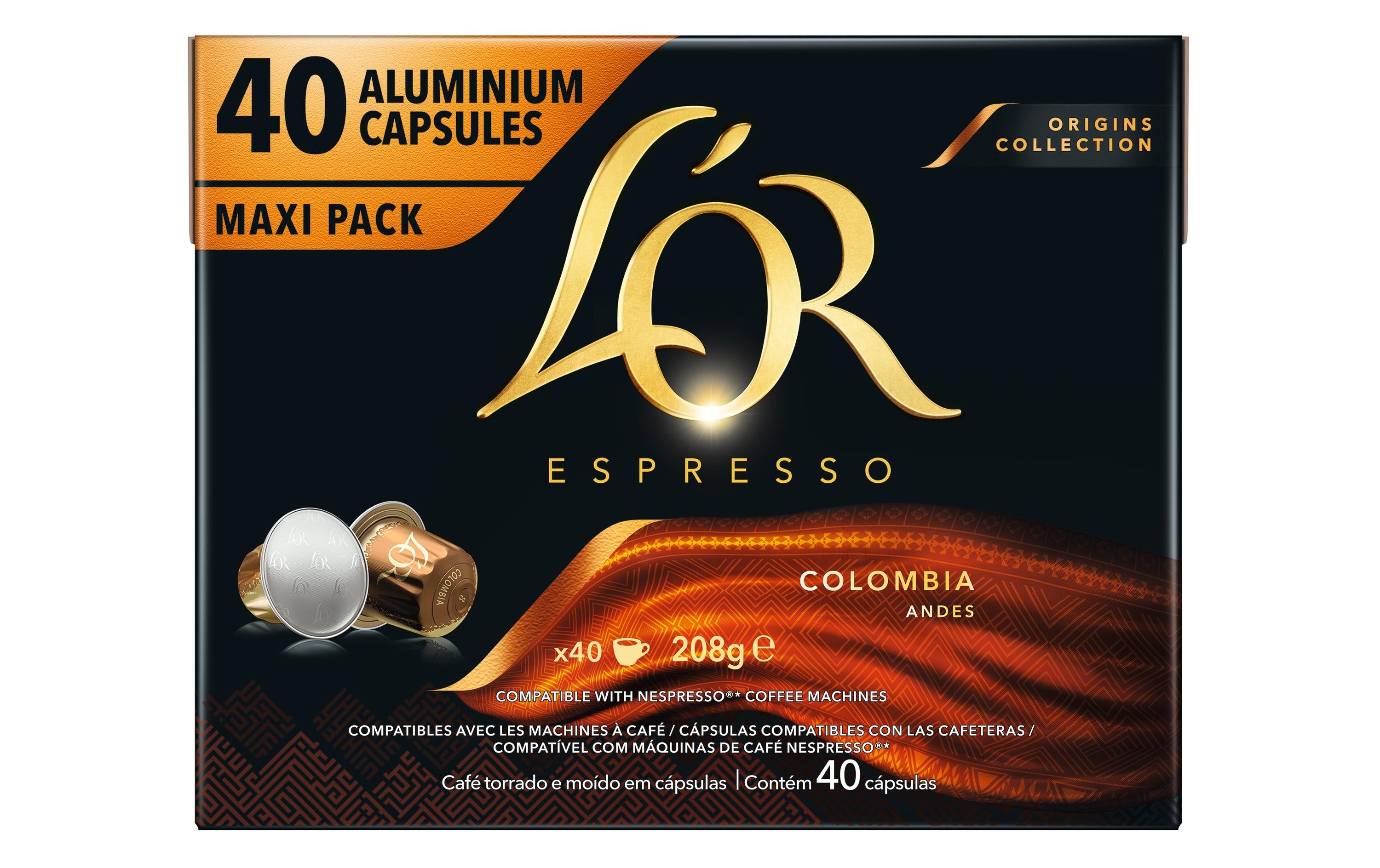 L'Or Kaffeekapseln Colombia 40 Stück