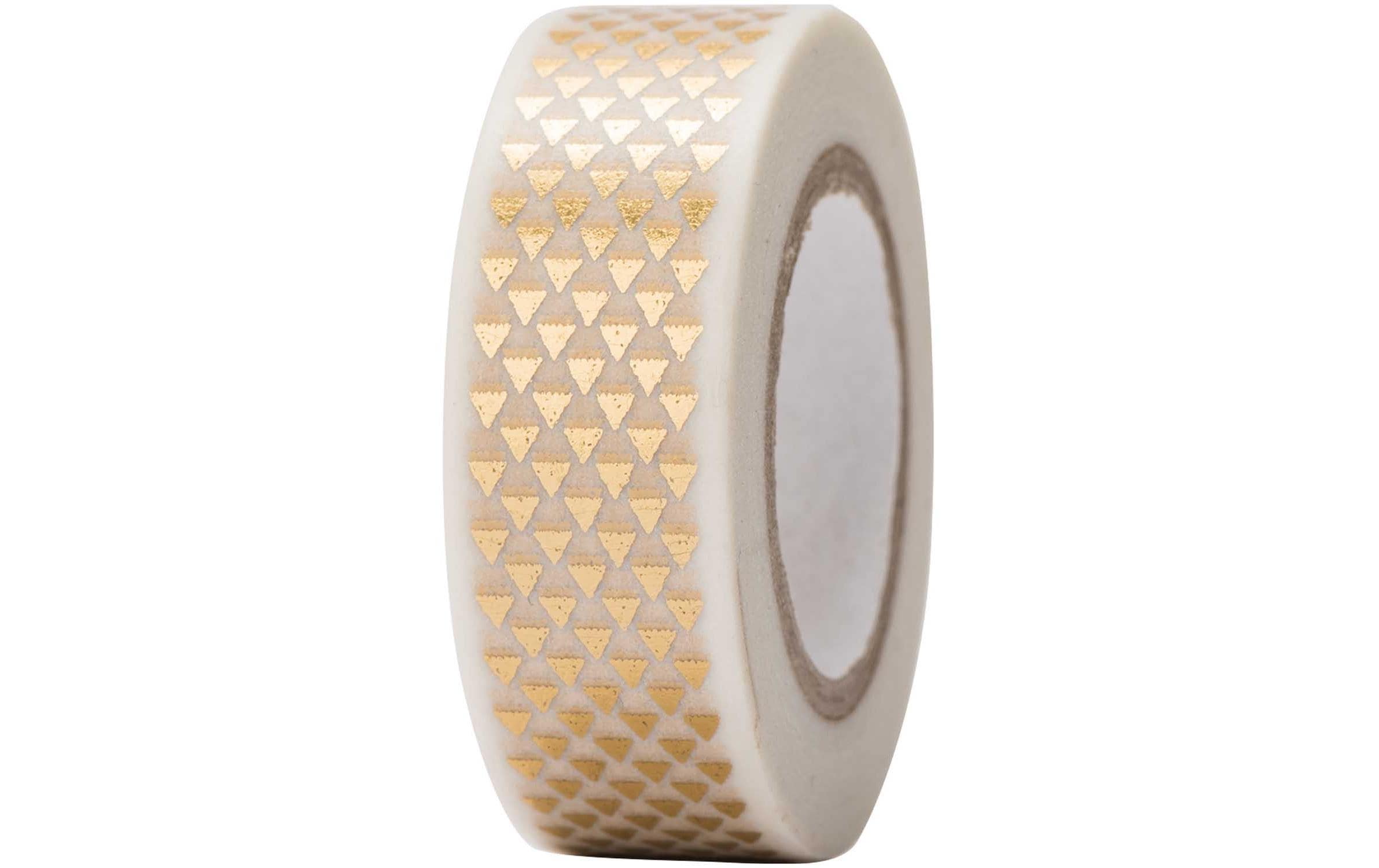 Rico Design Washi Tape Dreiecke 1.5 cm x 10 m, Gold