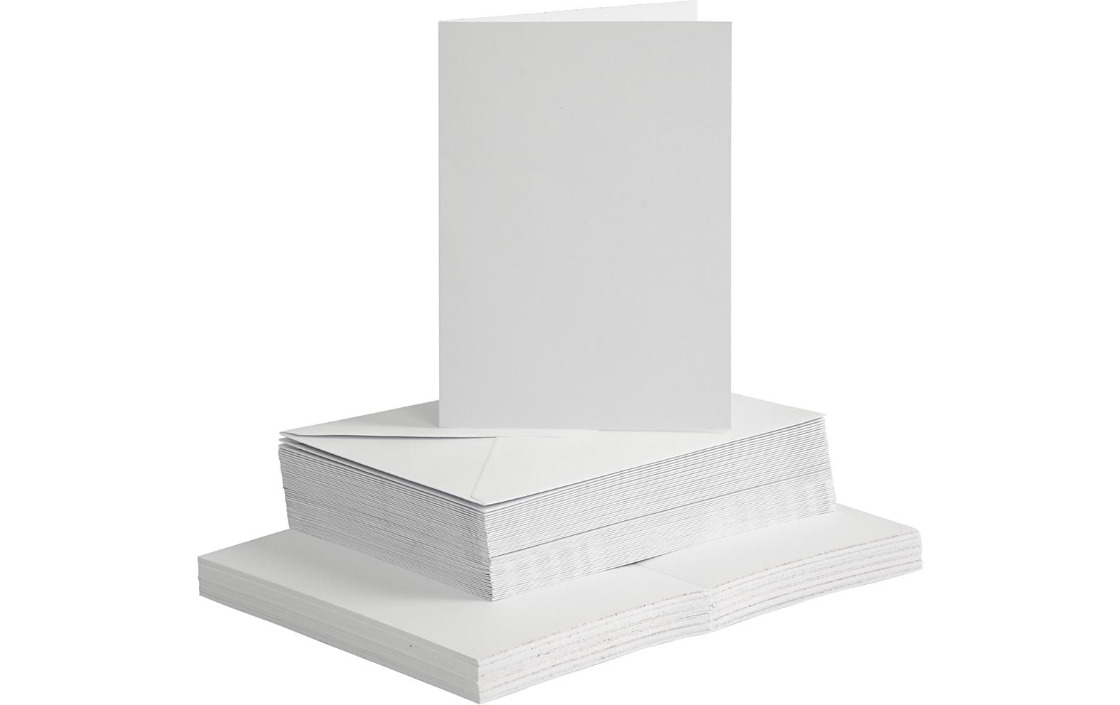 Creativ Company Blankokarte und Couvert 10.5 x 15 cm, 50 Stück, Weiss