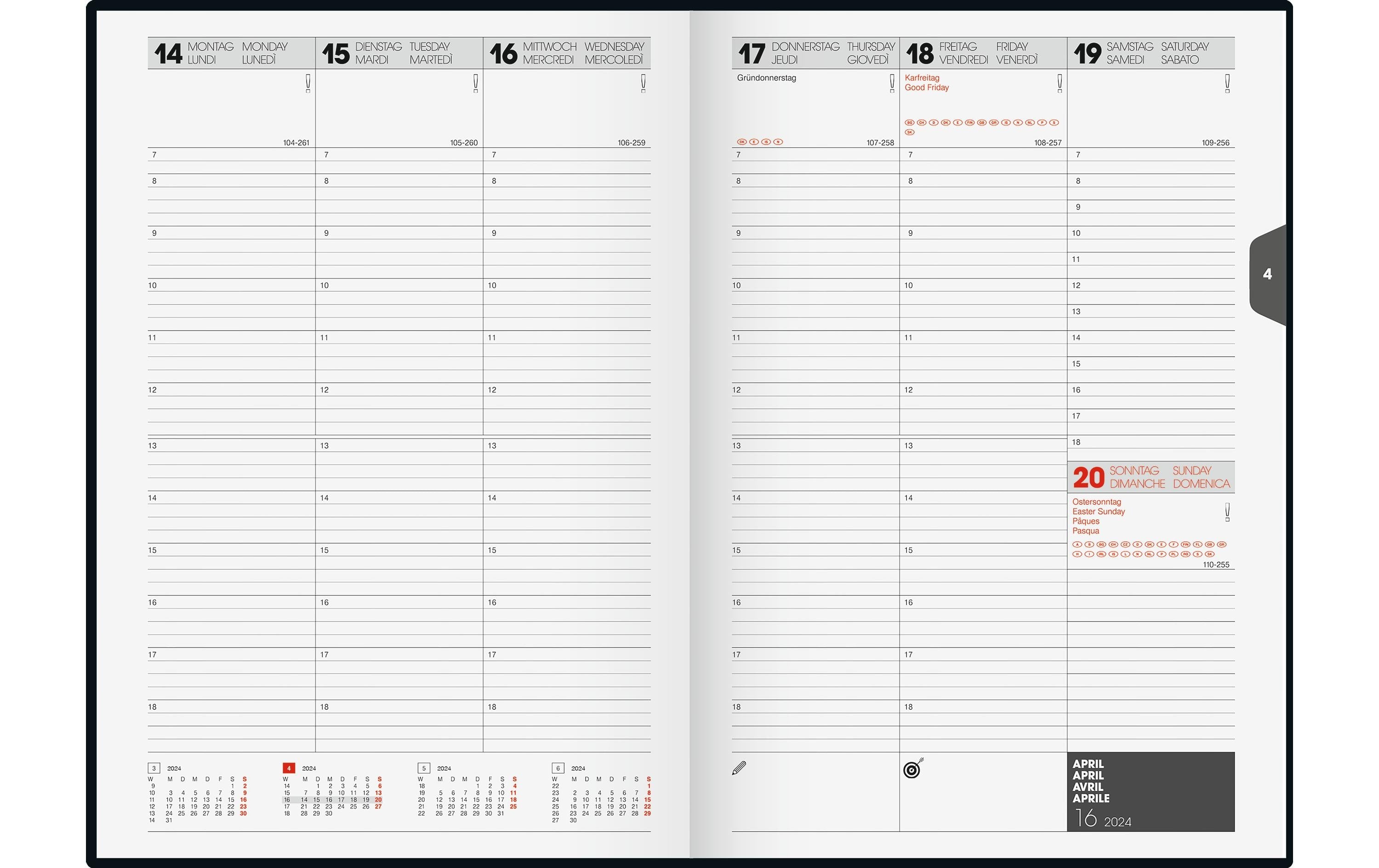 Stewo Geschäftsagenda Time Square 2026, Schwarz
