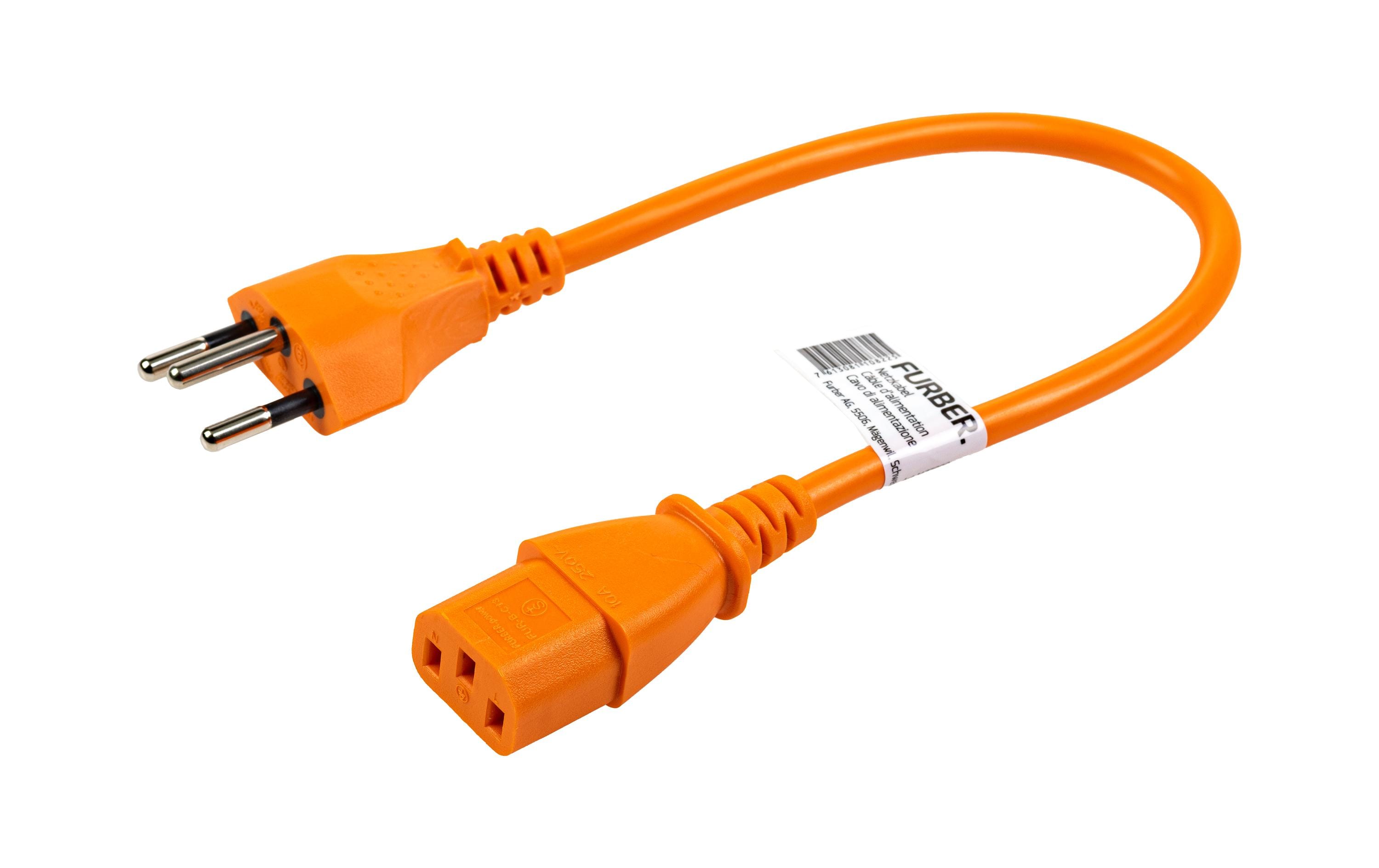 FURBER.power Netzkabel C13-T12 0.2 m Orange