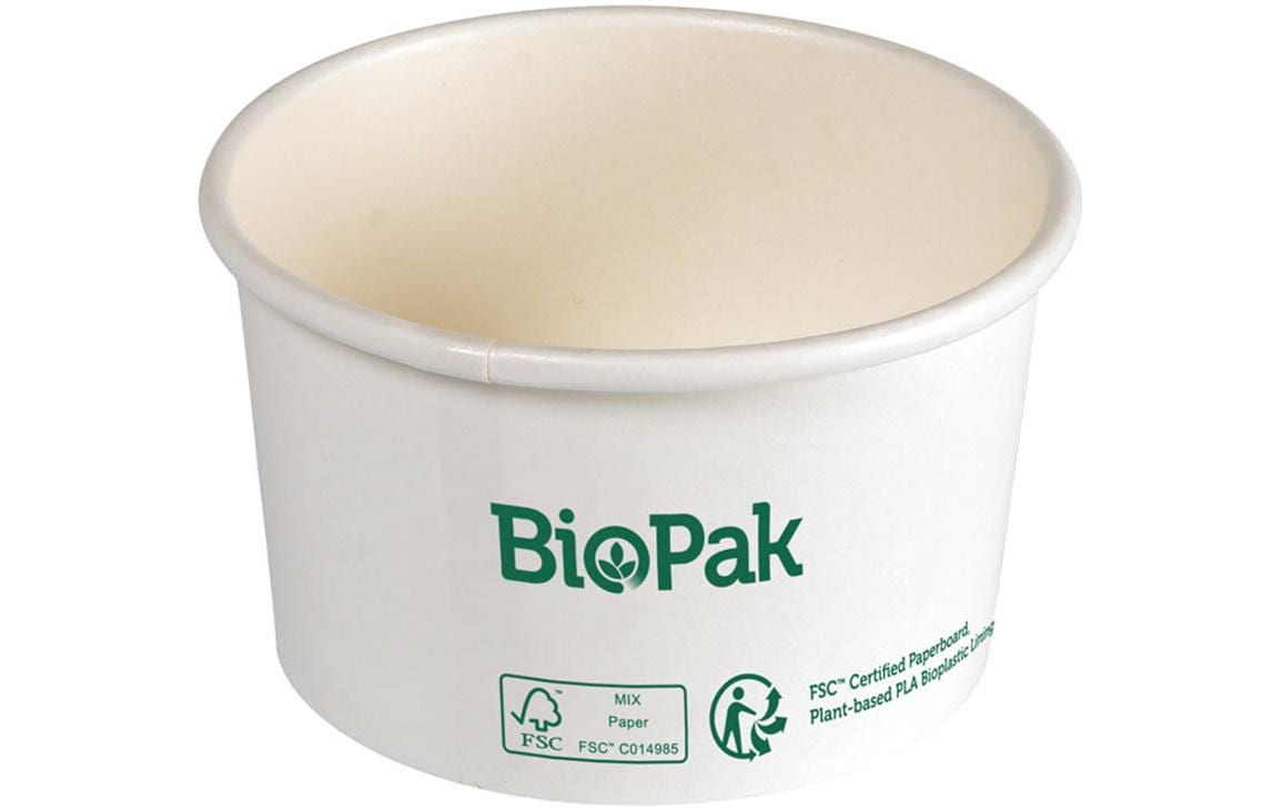 BioPak Salat-Schale Ronda 190 ml, Weiss, 25 Stück