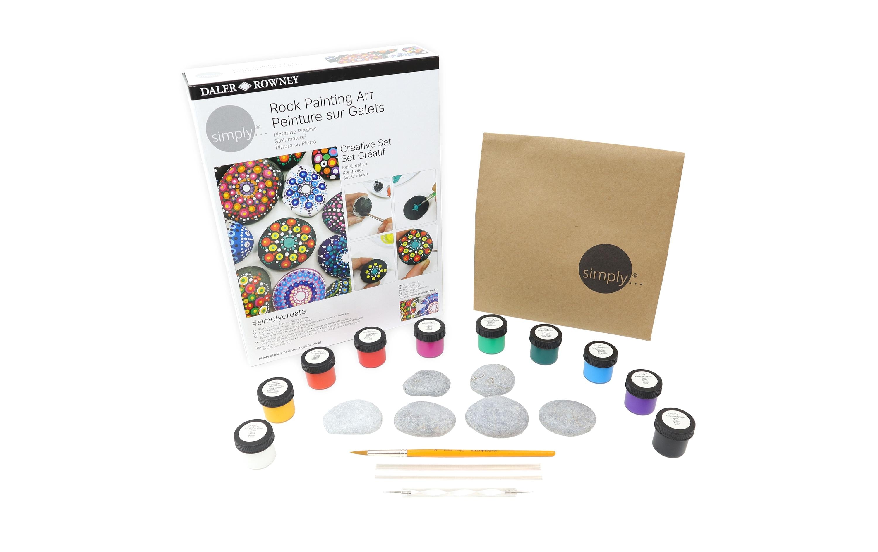 Basteln Malset Rock Painting Art 20-teilig