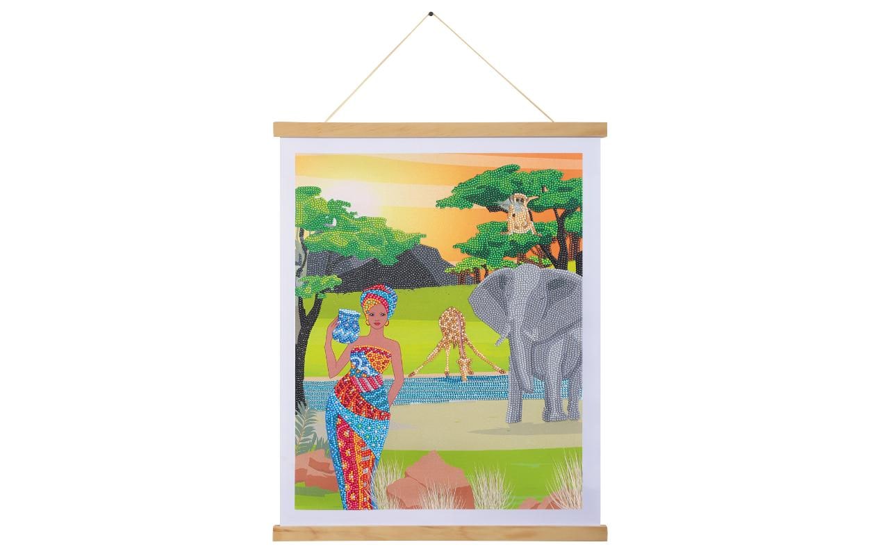 CRAFT Buddy Bastelset Crystal Art Scroll Africa 35 x 45 cm
