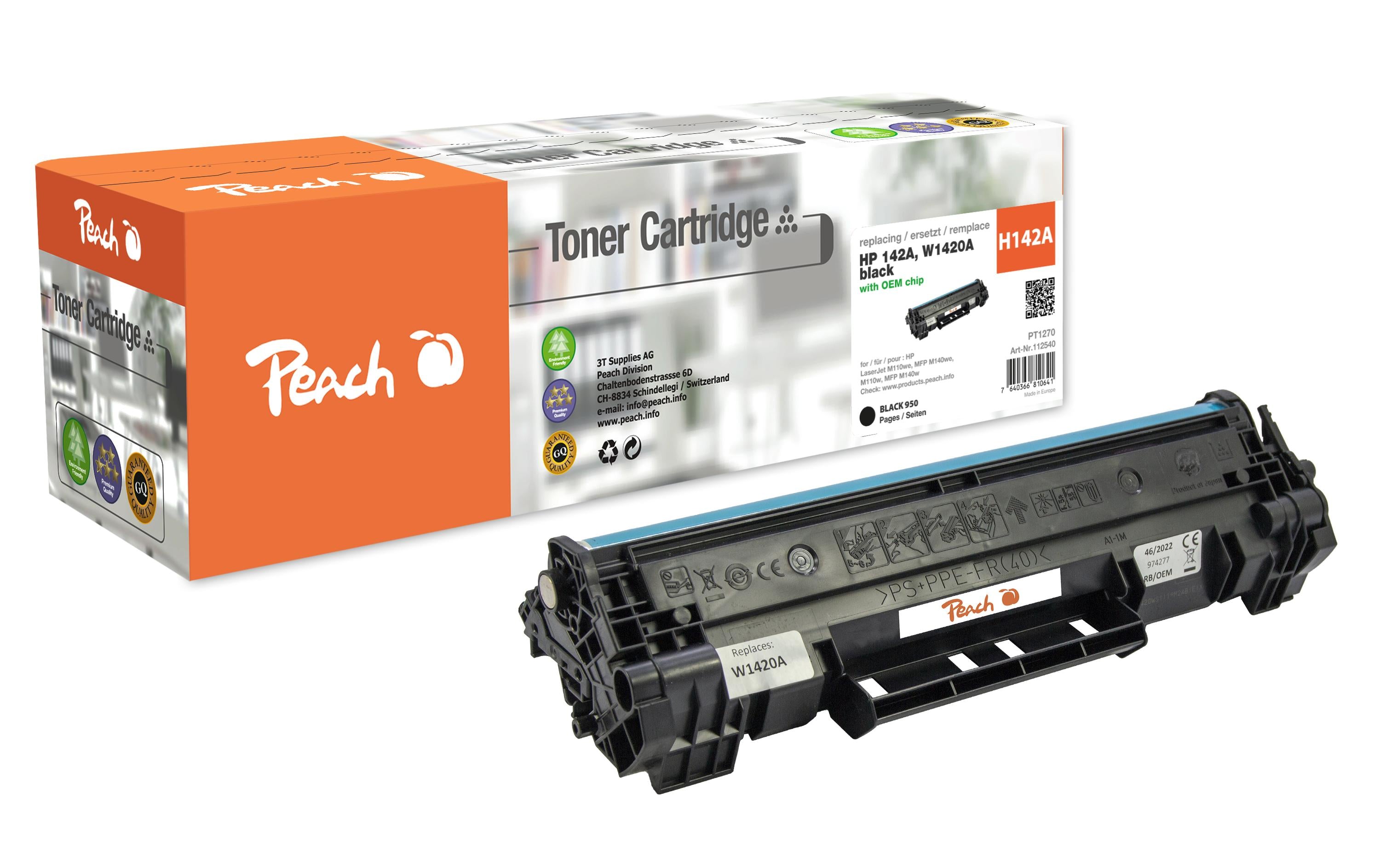 Peach Toner HP No. 142A (W1420A) Black