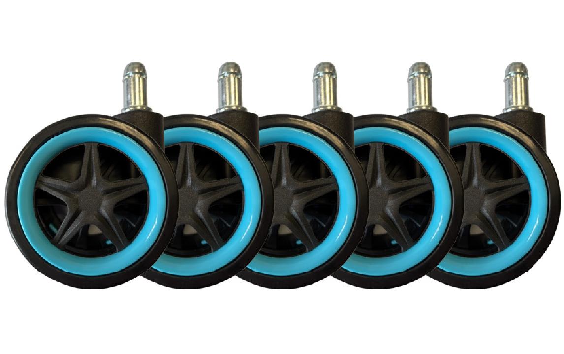 LC-Power Rollen LC-CASTERS-DRIFT 5er Set Hellblau