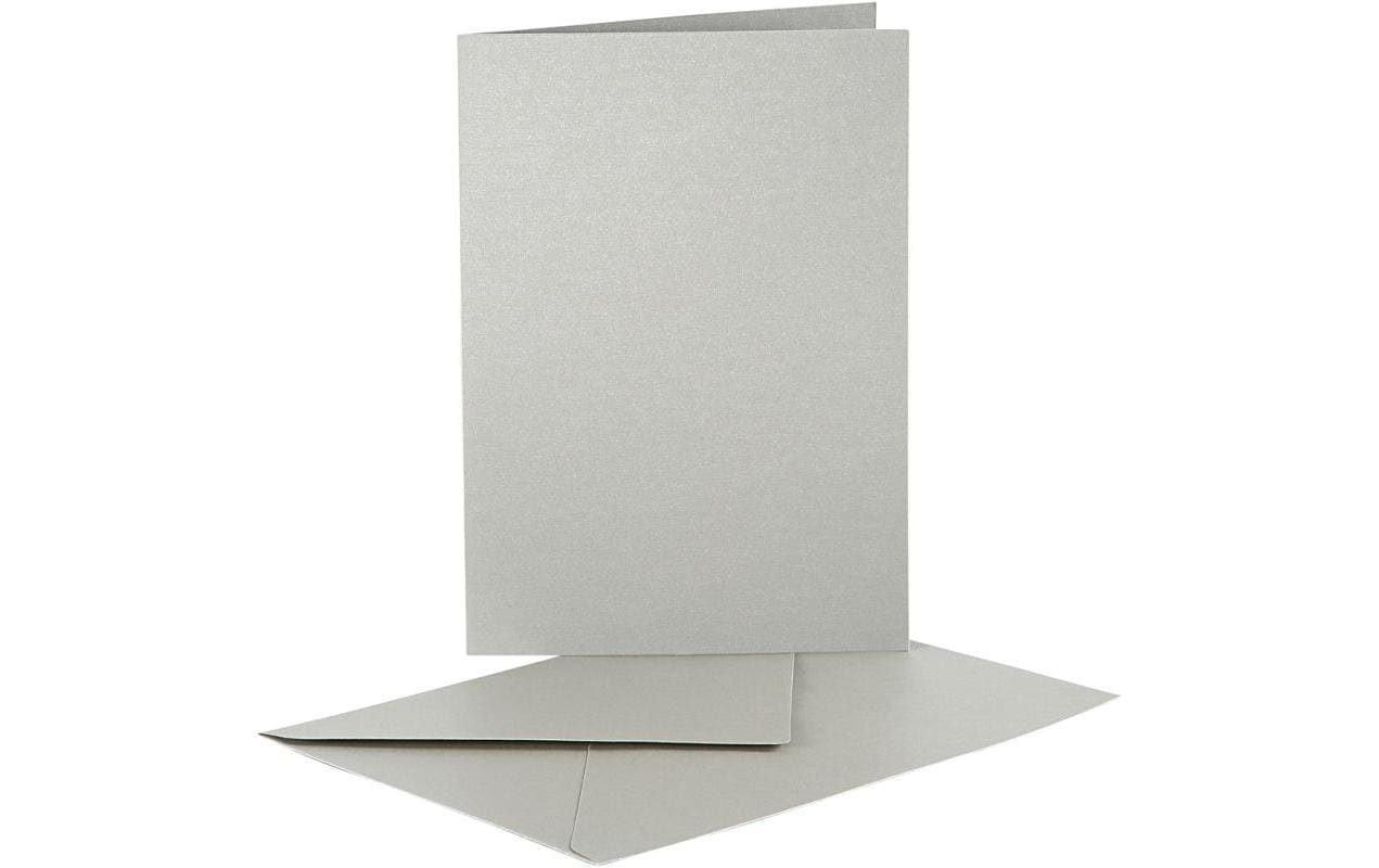 Creativ Company Blankokarte und Couvert Silber, 10 Stück