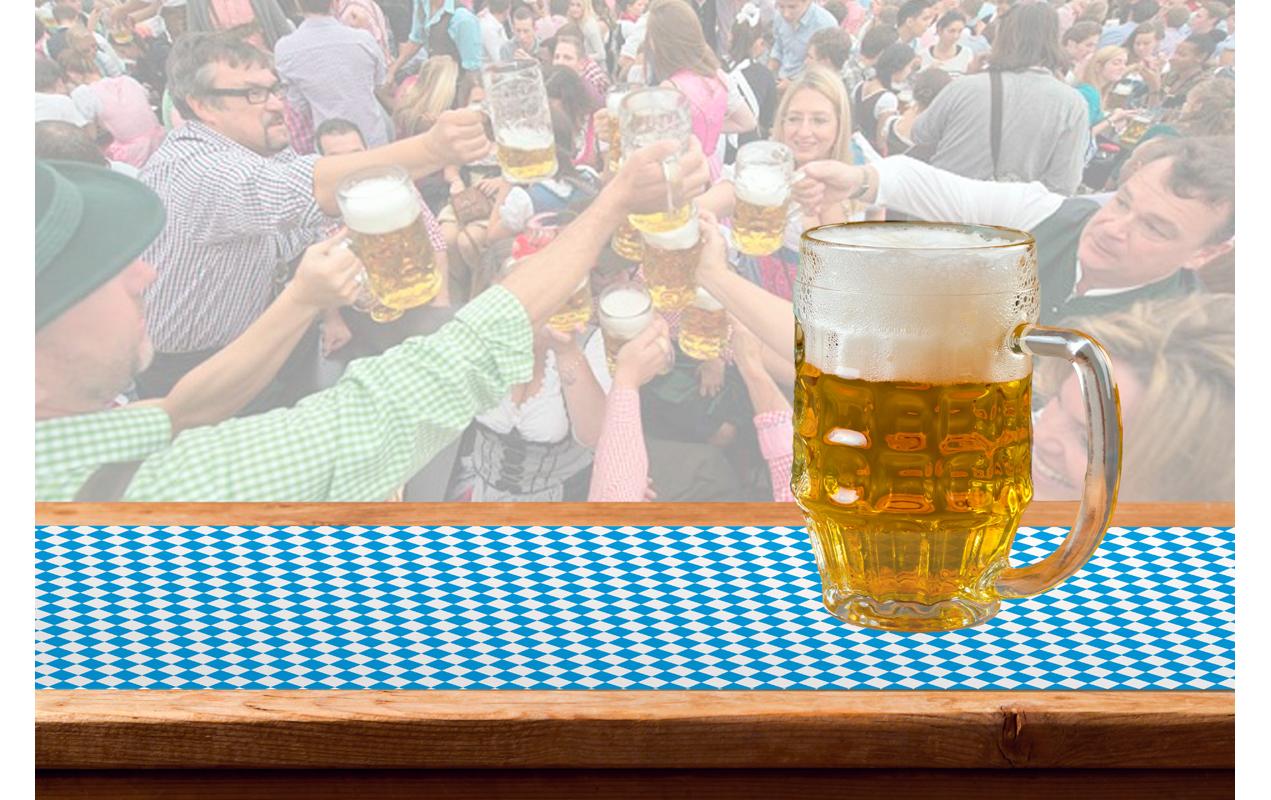 Folat Tischläufer 65 cm x 6 m, Blau/Weiss